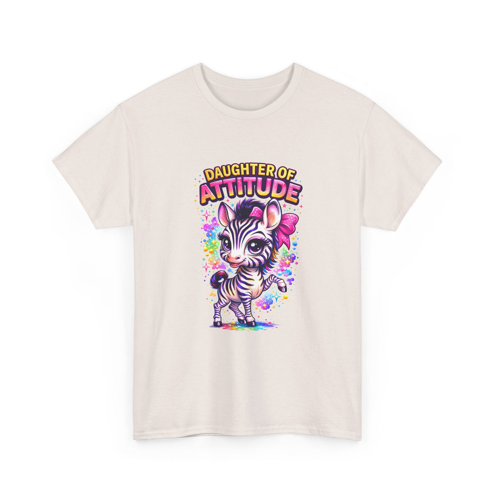 Kids T-Shirt — "Daughter of Attitude" Cute Zebra Graphic Tee for Girls