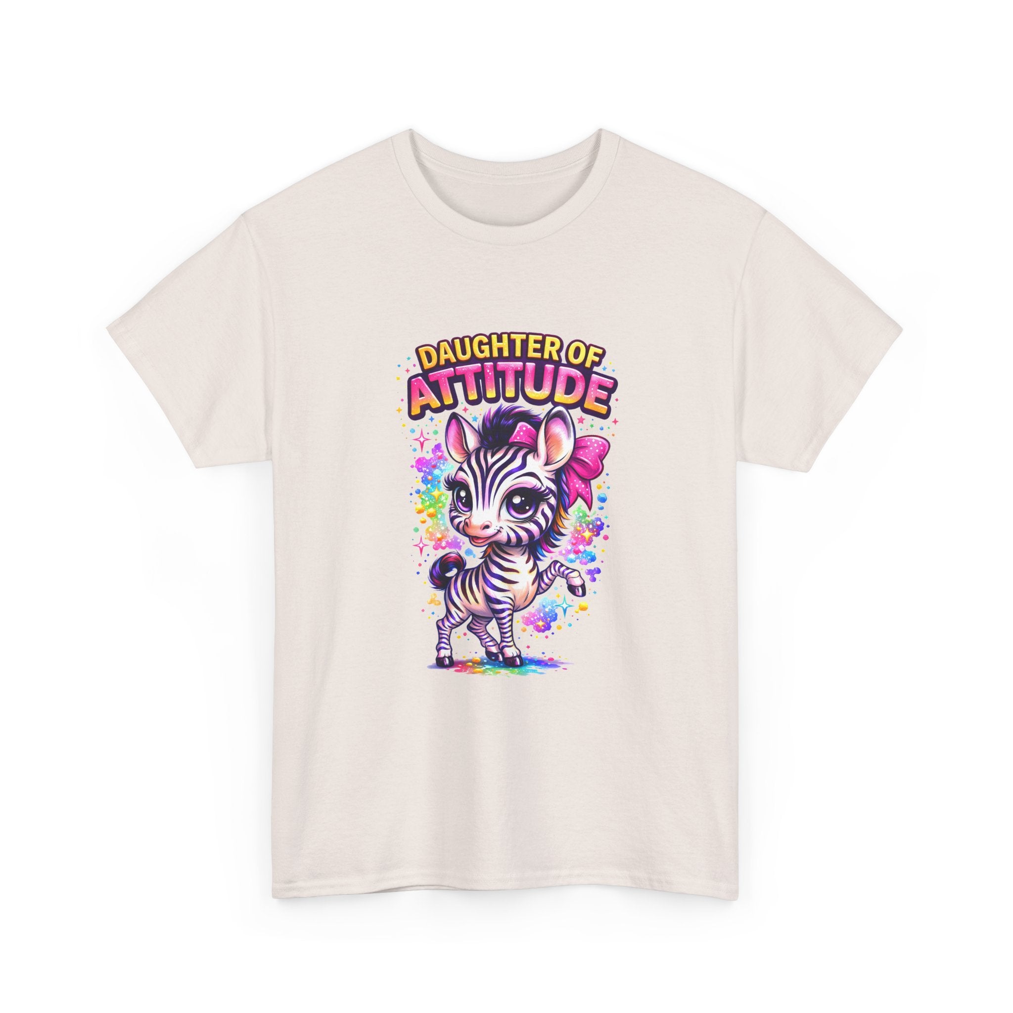 Kids T-Shirt — "Daughter of Attitude" Cute Zebra Graphic Tee for Girls
