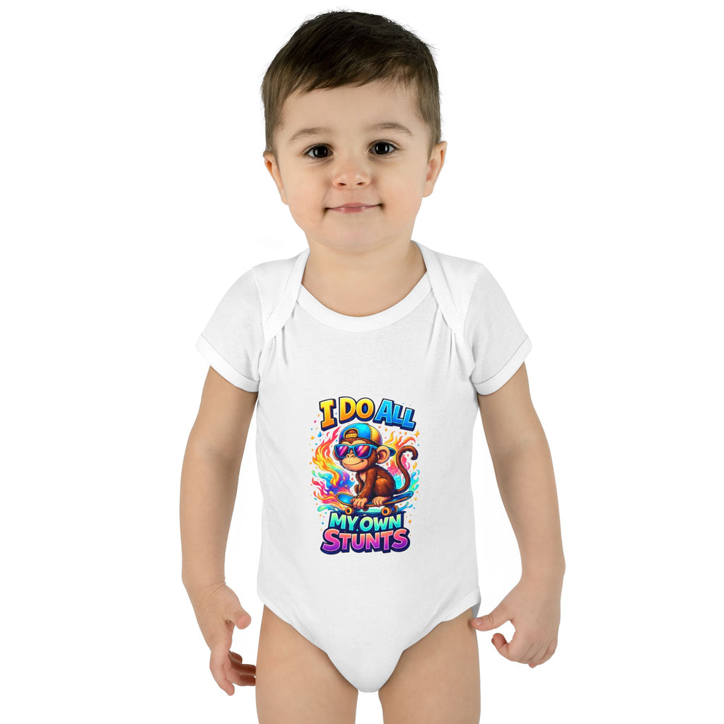 Baby Bodysuit — I Do All My Own Stunts Cute Monkey Infant Onesie