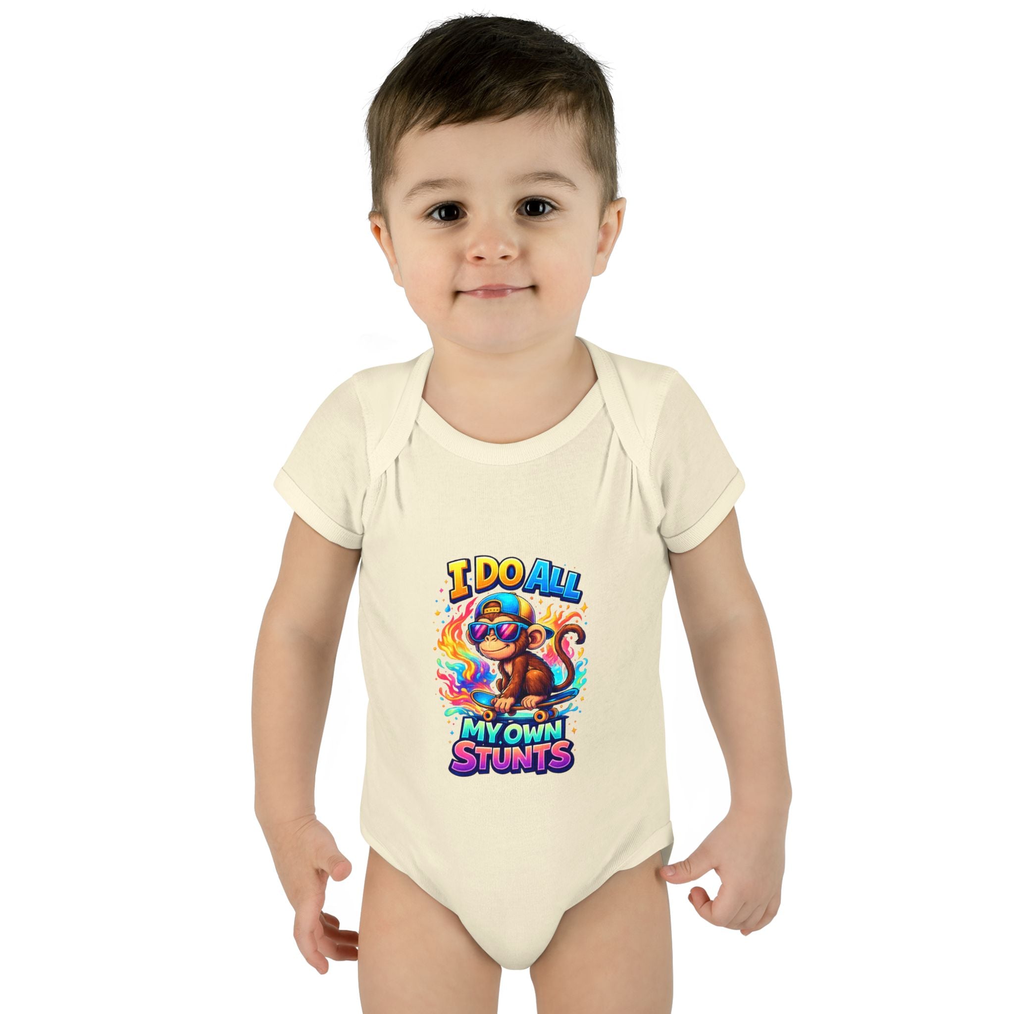 Baby Bodysuit — I Do All My Own Stunts Cute Monkey Infant Onesie