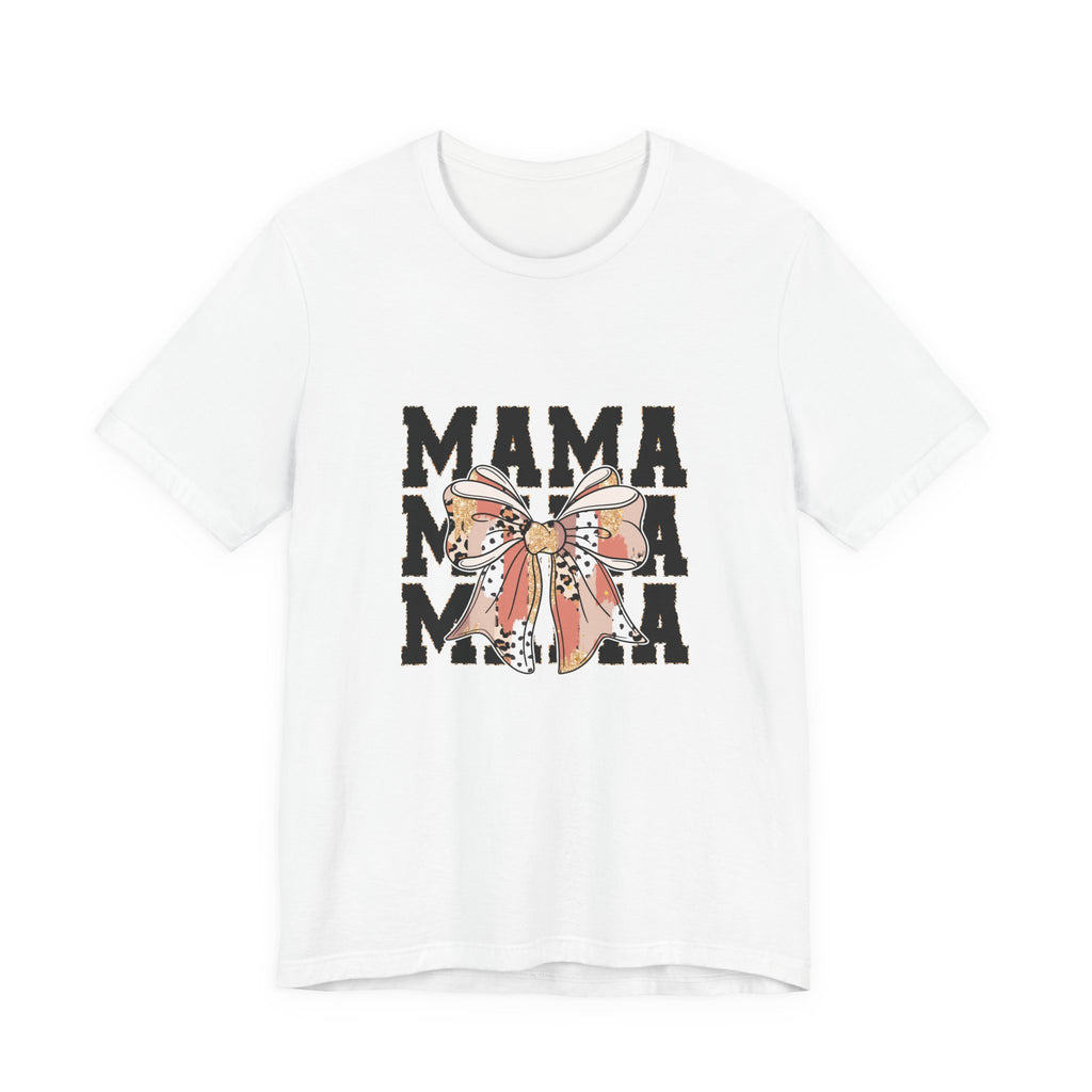 Mama Leopard Bow Tee — Cute Floral Mom Shirt for Mother's Day