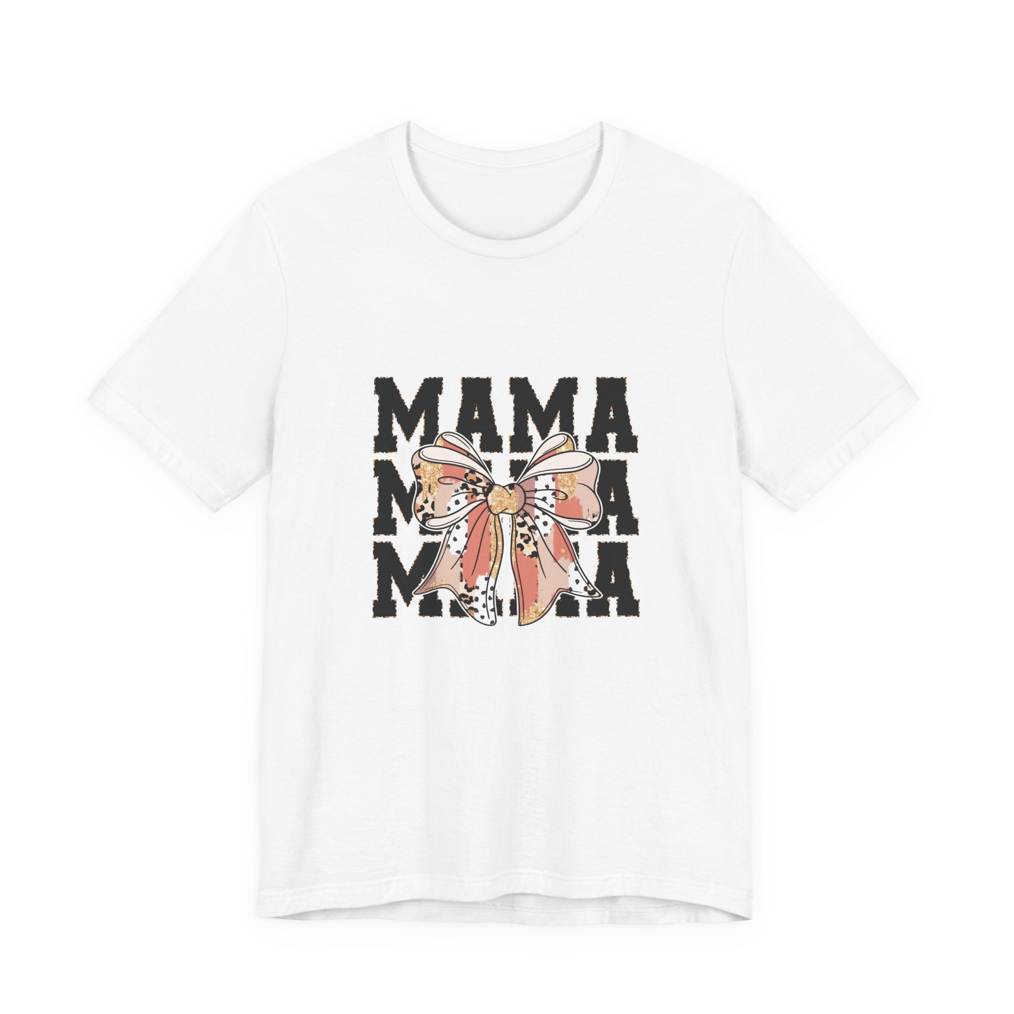 Mama Leopard Bow Tee — Cute Floral Mom Shirt for Mother's Day