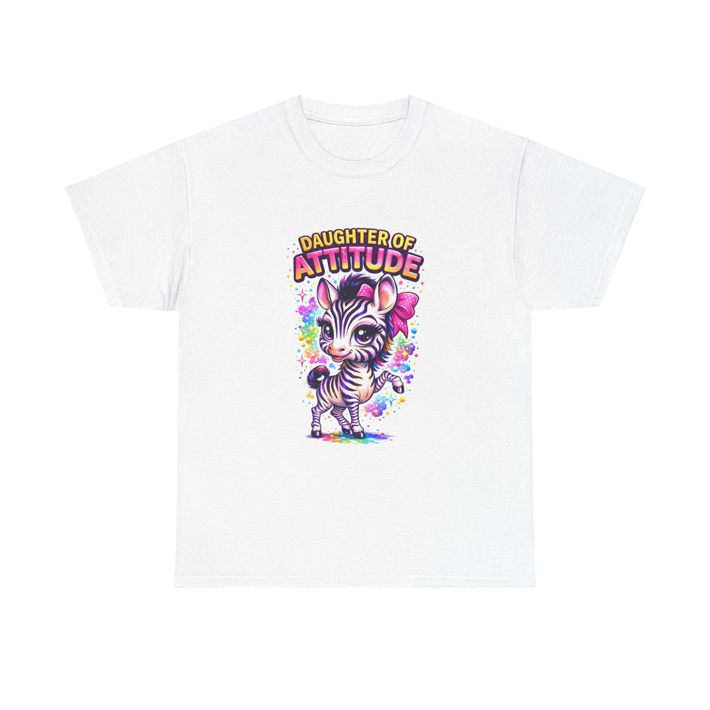 Kids T-Shirt — "Daughter of Attitude" Cute Zebra Graphic Tee for Girls
