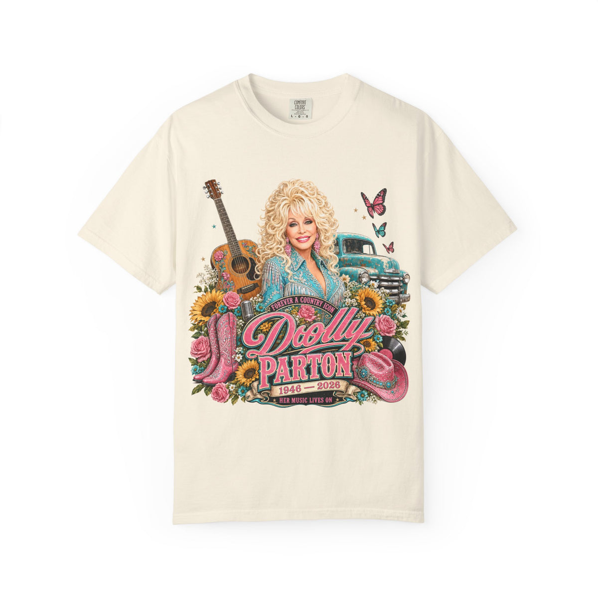Dolly Parton Tribute Tee — Worn-In Floral Country Graphic