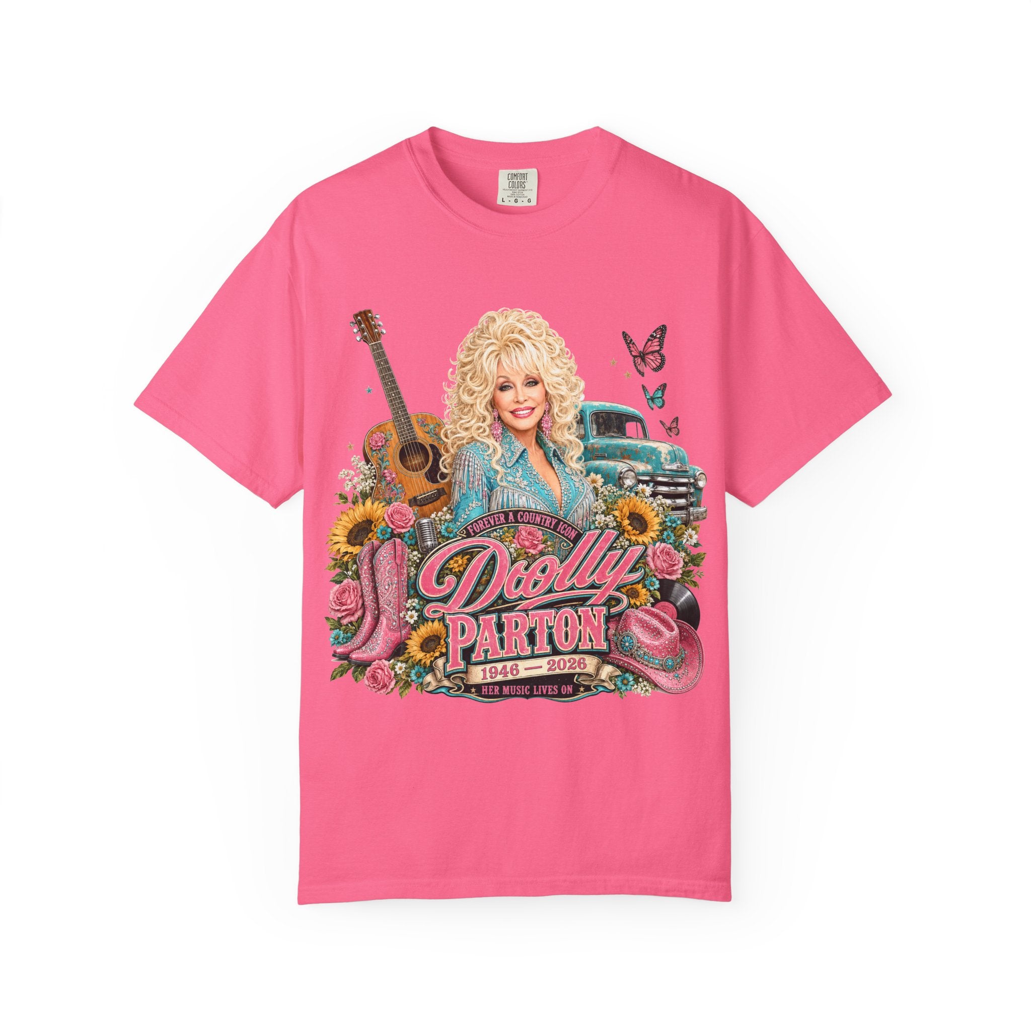 Dolly Parton Tribute Tee — Worn-In Floral Country Graphic