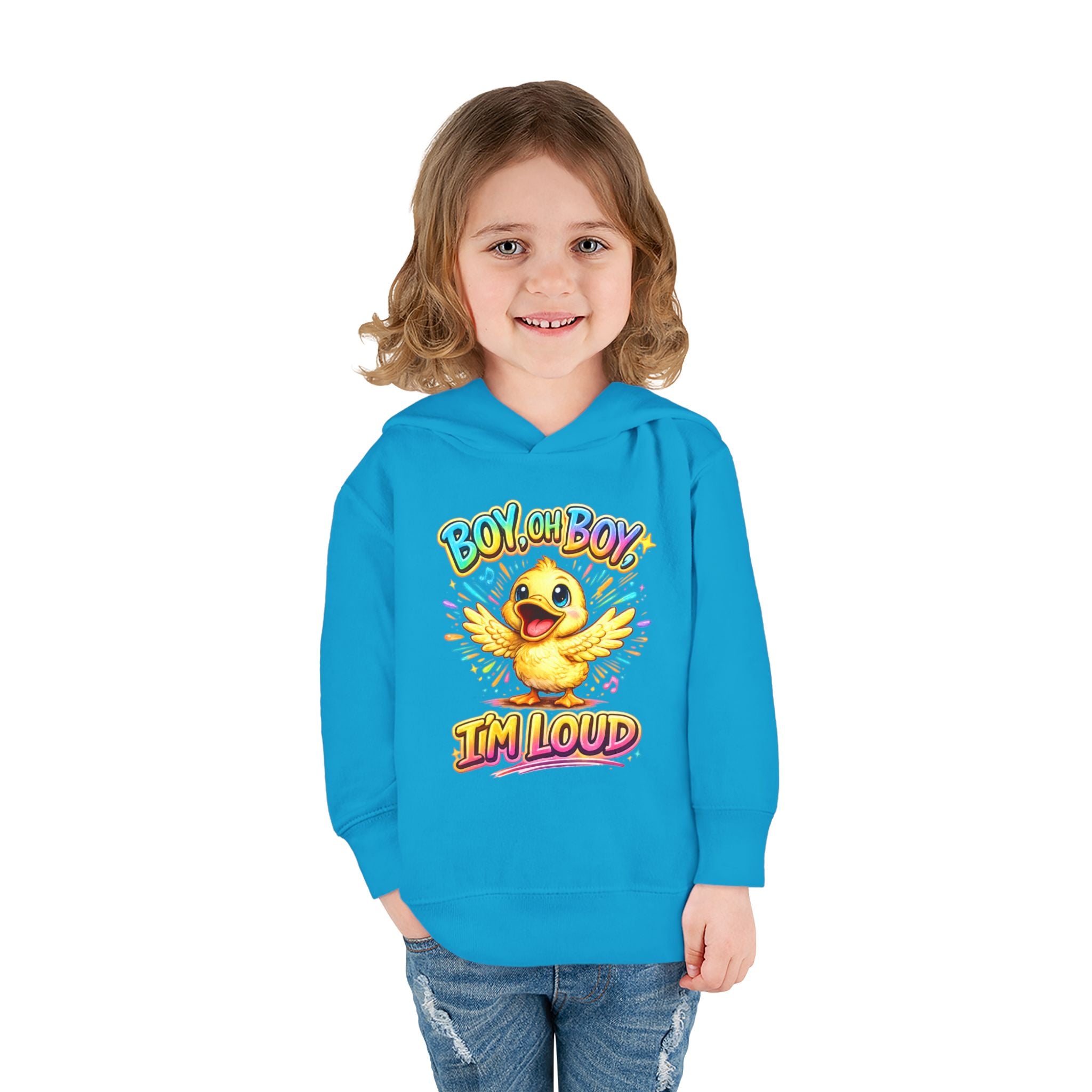 Toddler Hoodie – "Boy Oh Boy I'm Loud" Cute Duck Pullover