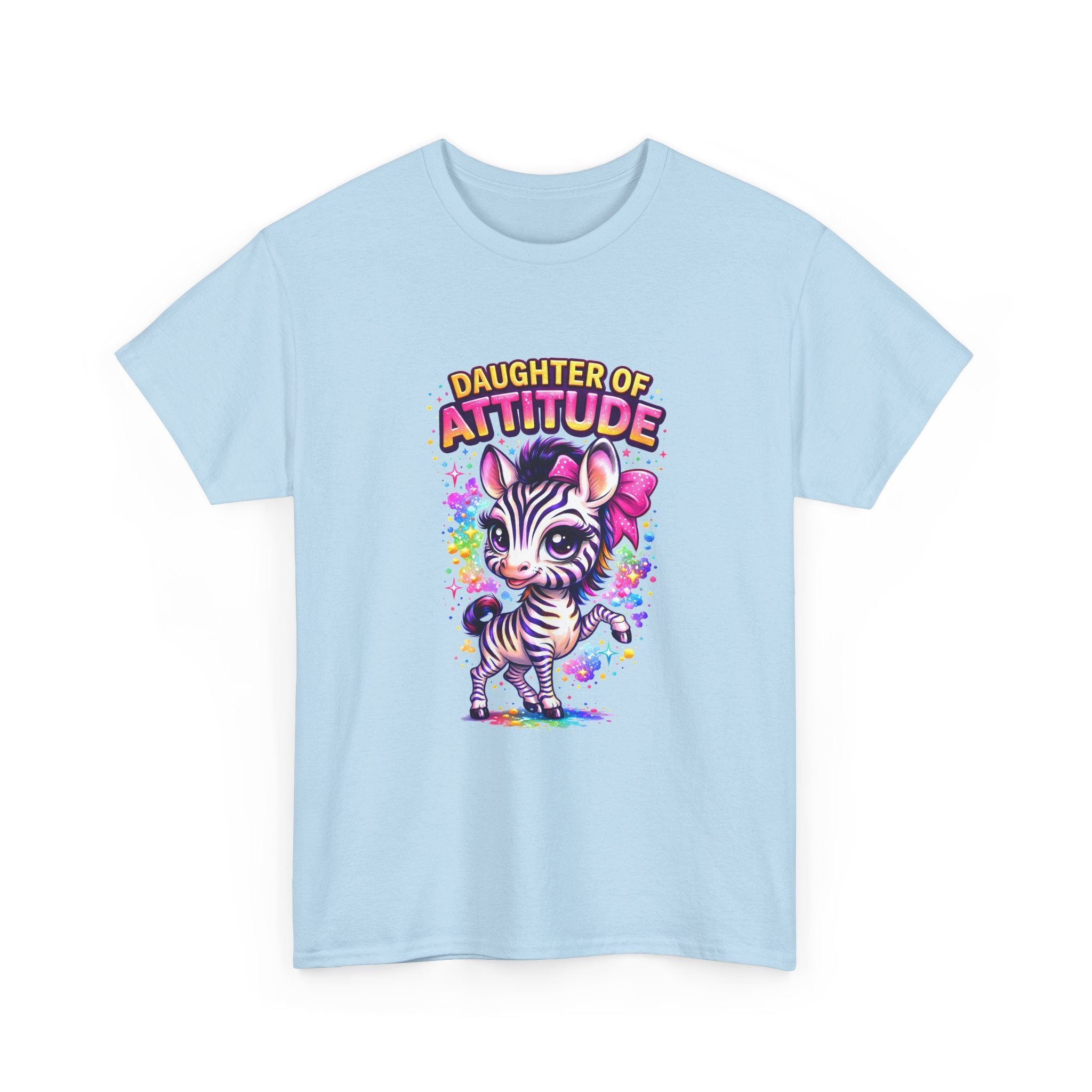 Kids T-Shirt — "Daughter of Attitude" Cute Zebra Graphic Tee for Girls