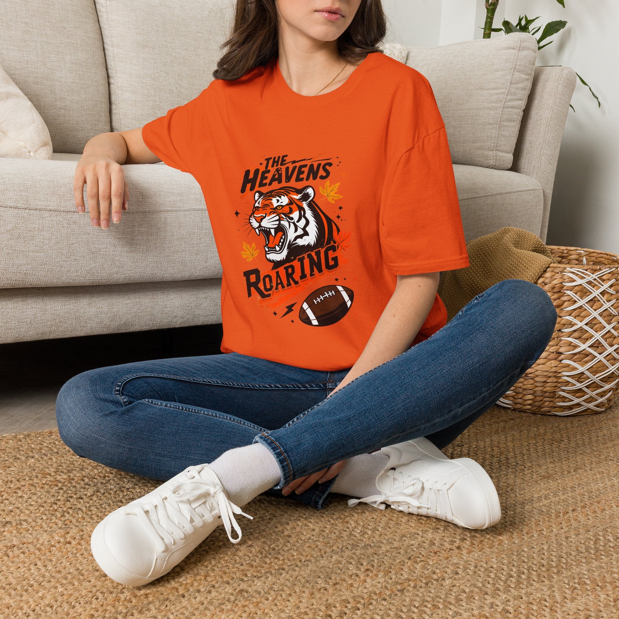 Tiger Football T-Shirt - "The Heavens Roaring" Vintage Sports Tee