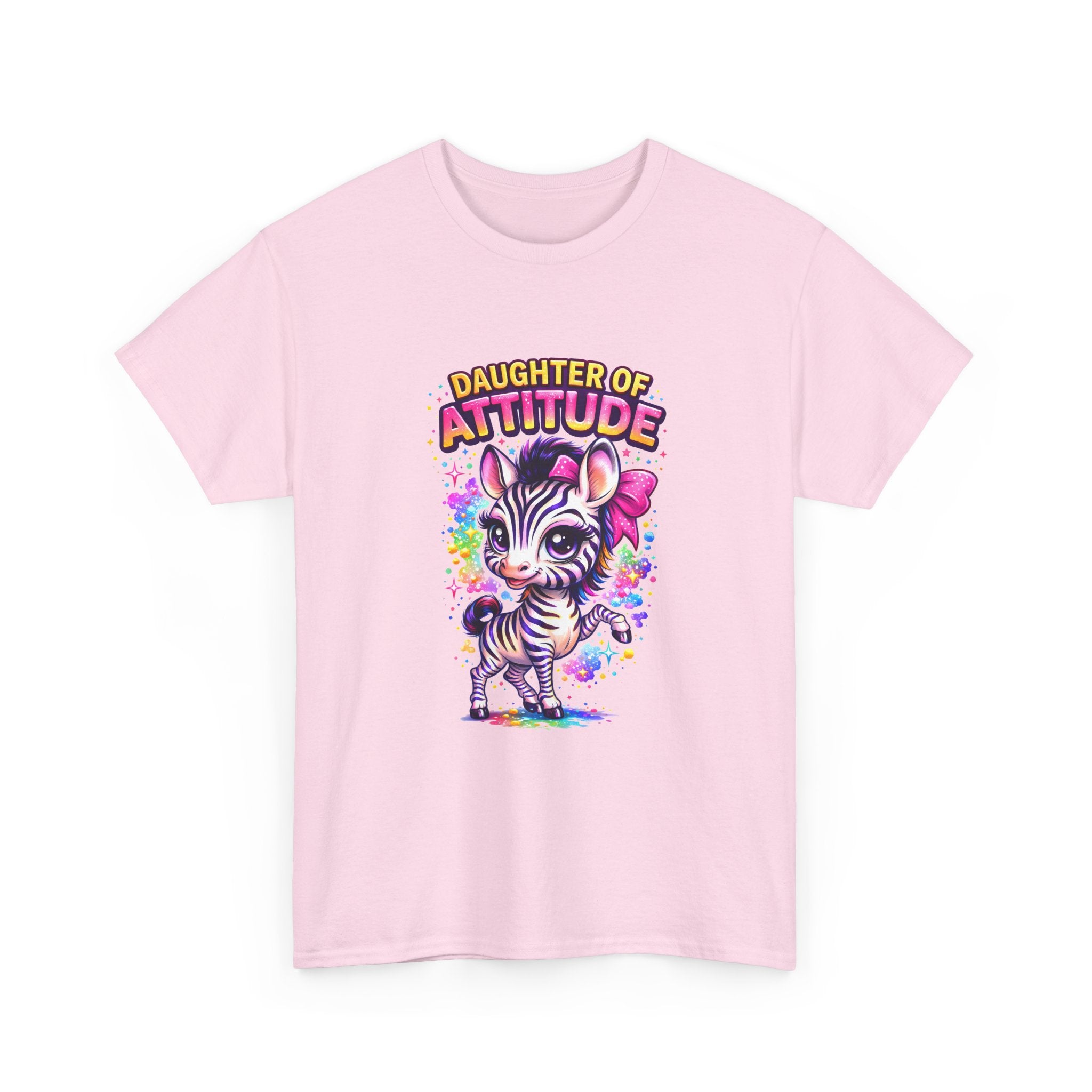 Kids T-Shirt — "Daughter of Attitude" Cute Zebra Graphic Tee for Girls
