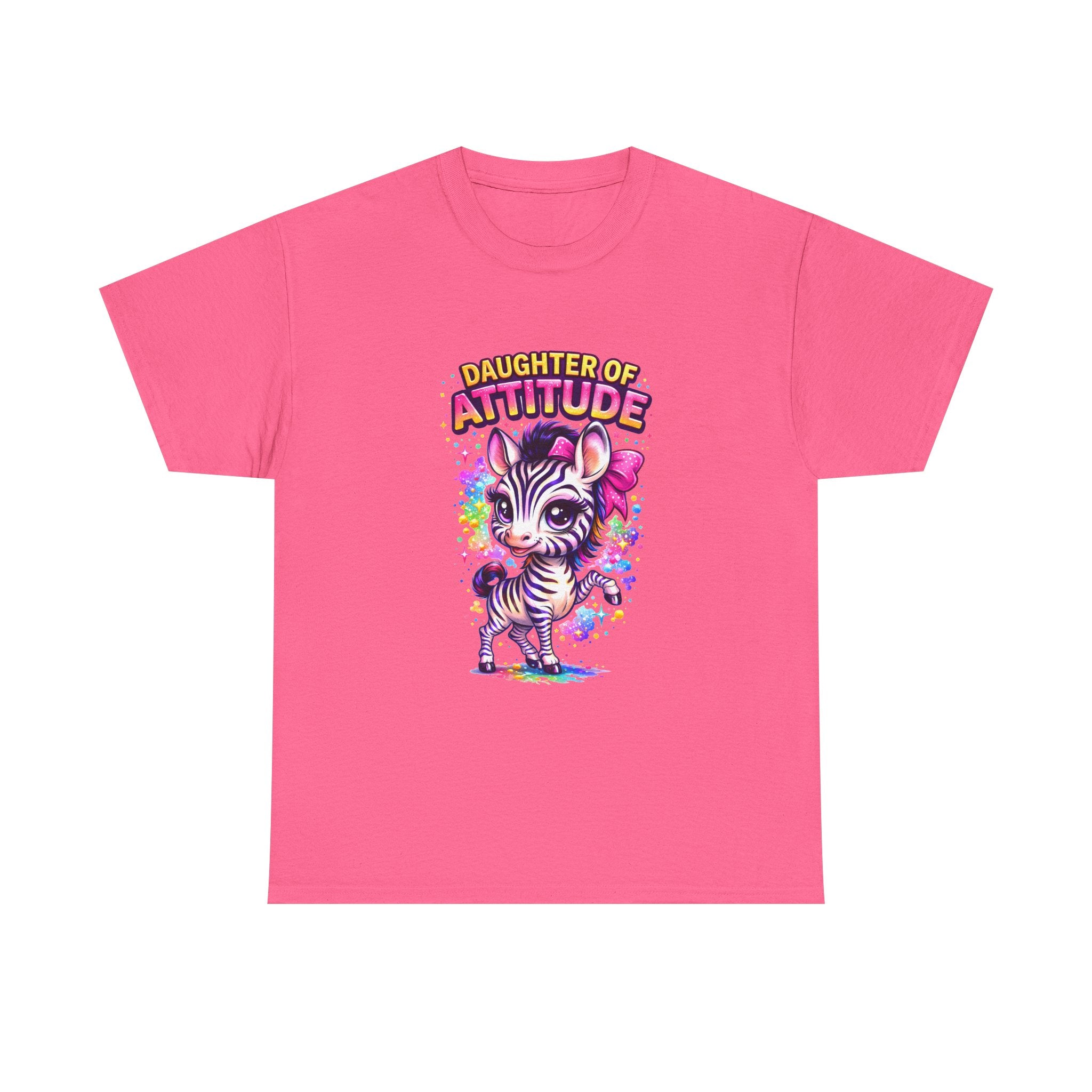 Kids T-Shirt — "Daughter of Attitude" Cute Zebra Graphic Tee for Girls