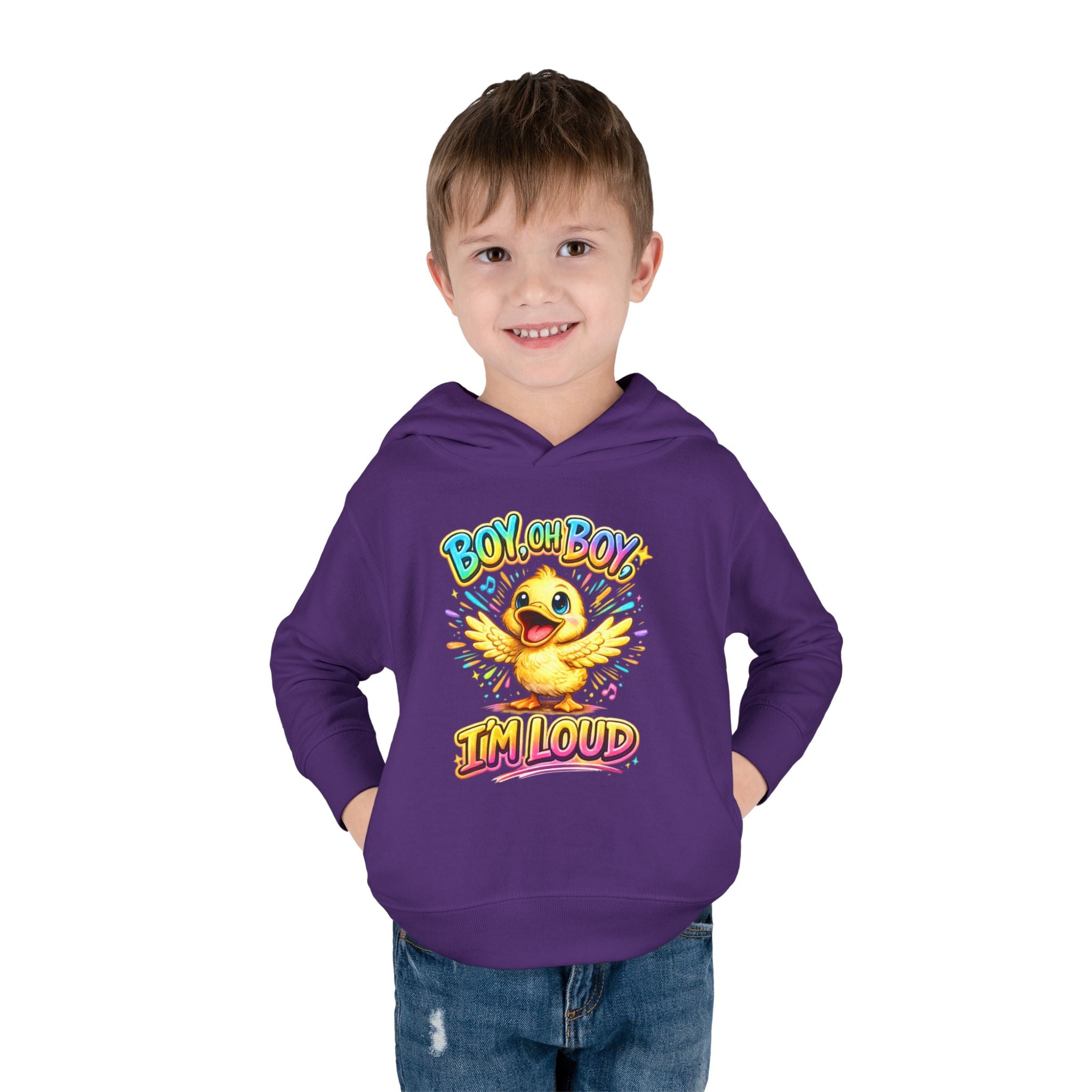 Toddler Hoodie – "Boy Oh Boy I'm Loud" Cute Duck Pullover