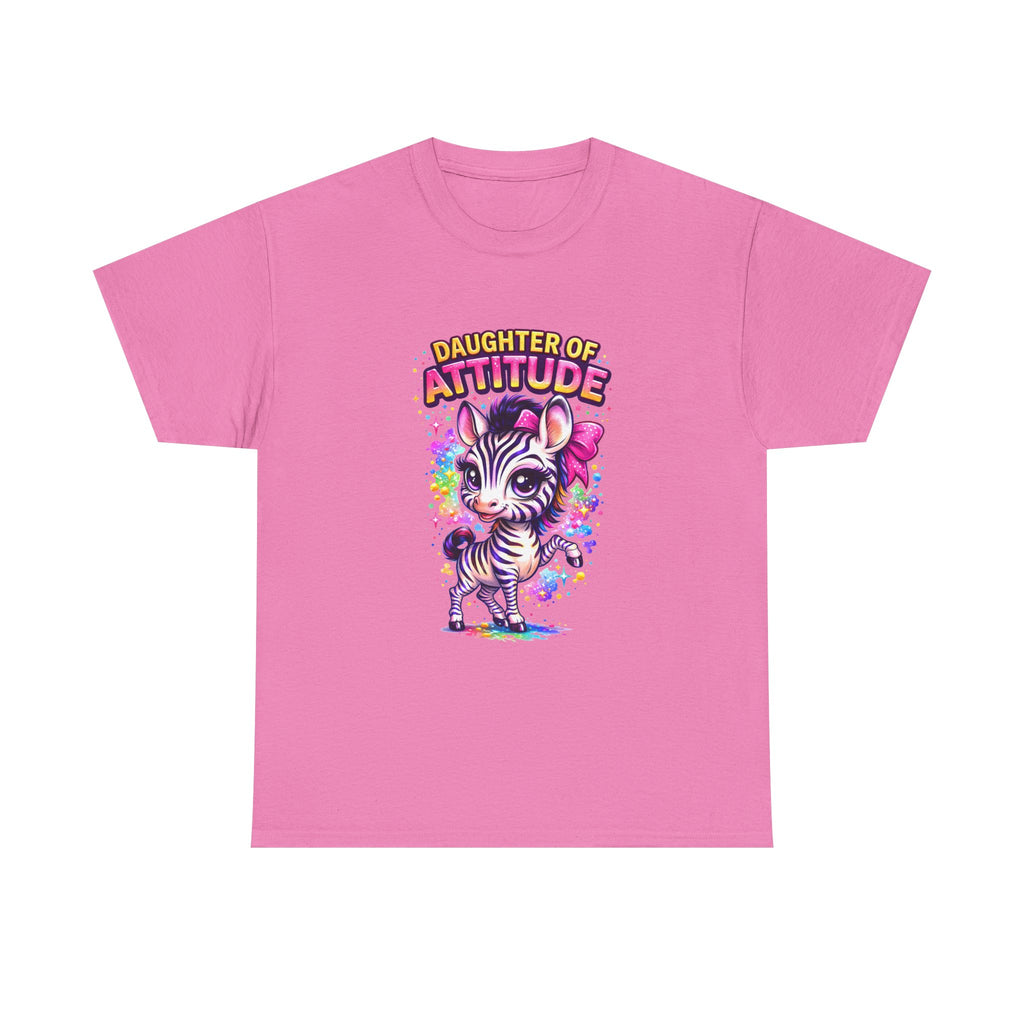 Kids T-Shirt — "Daughter of Attitude" Cute Zebra Graphic Tee for Girls