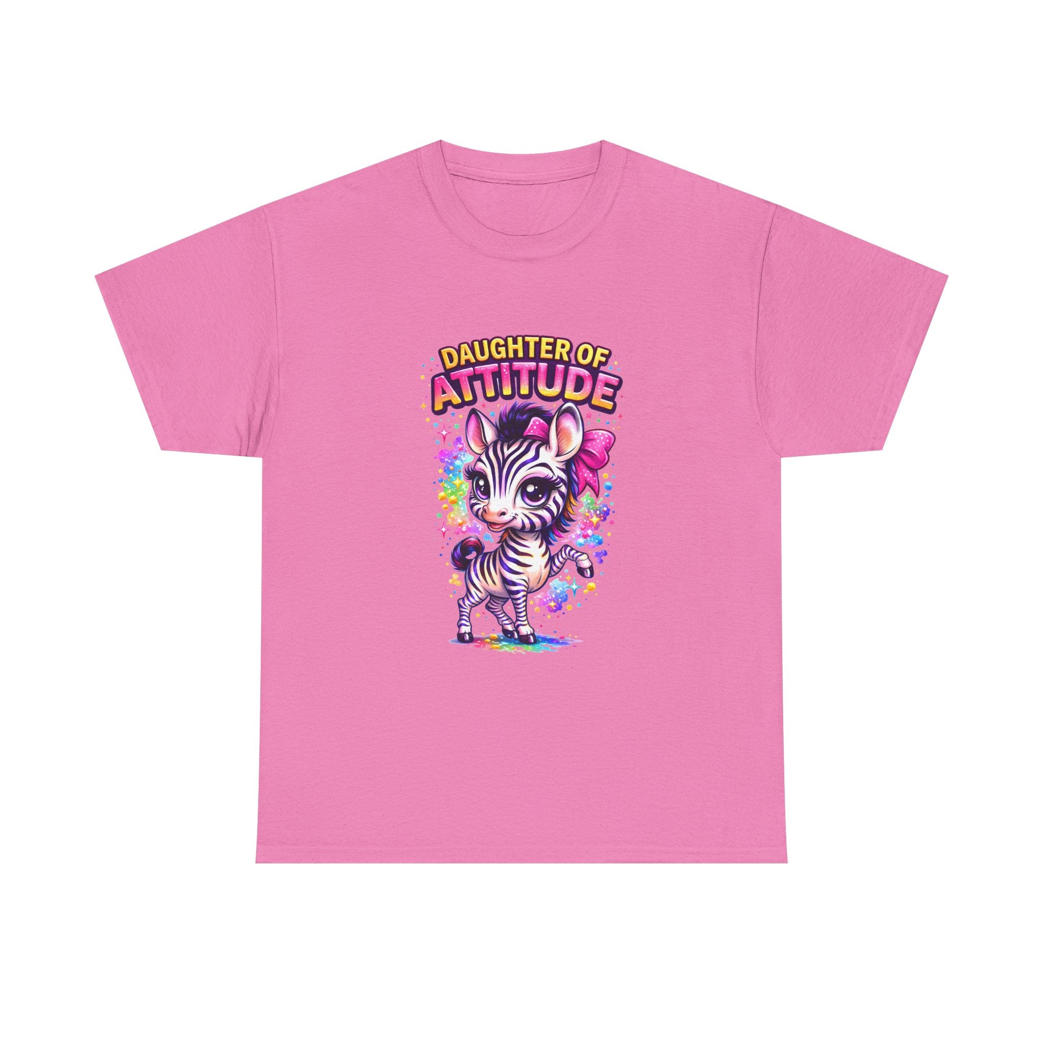 Kids T-Shirt — "Daughter of Attitude" Cute Zebra Graphic Tee for Girls