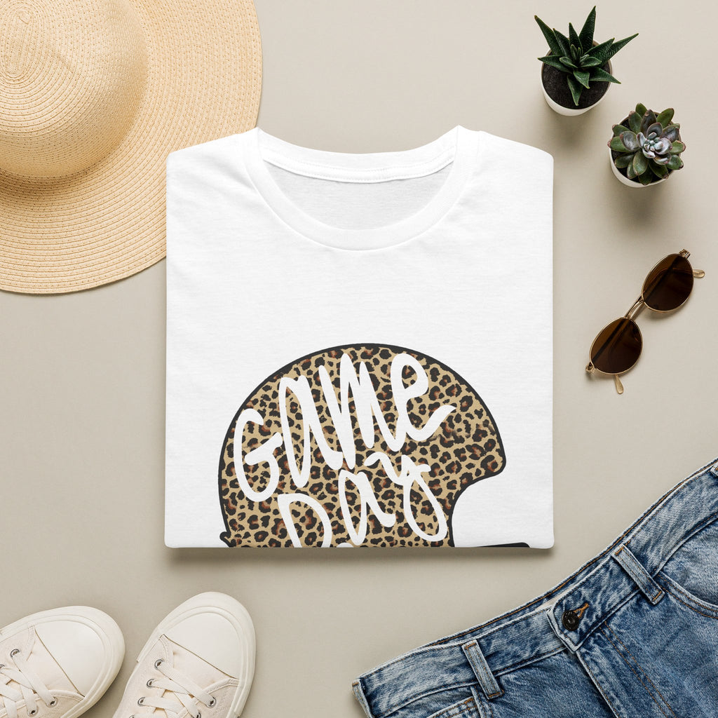 Game Day Leopard Football Helmet T-Shirt