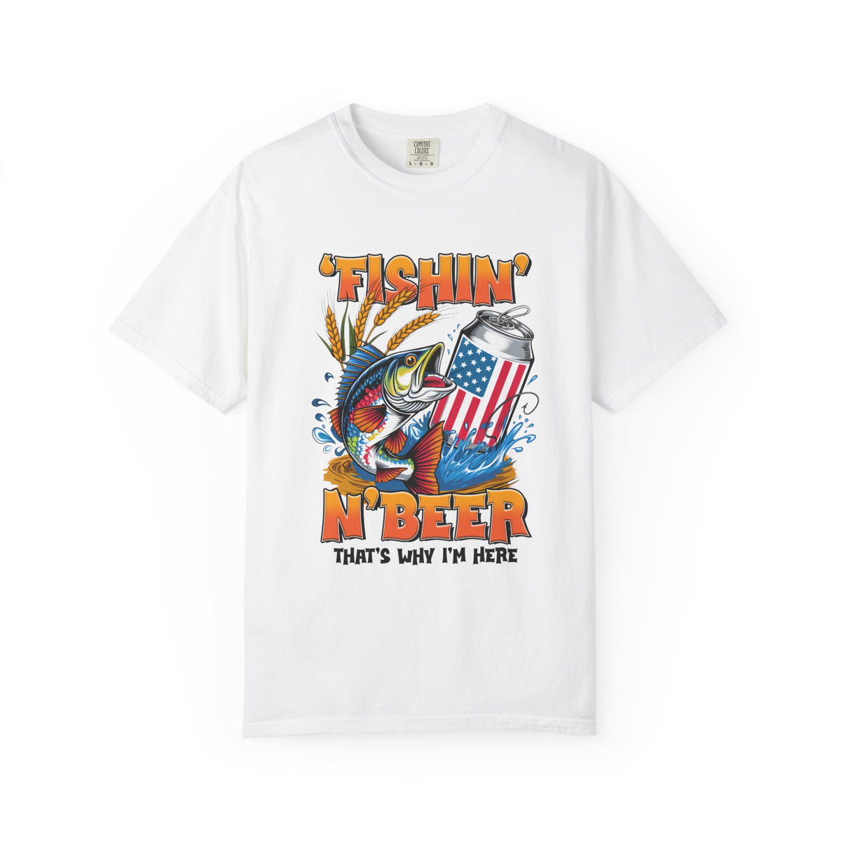 Fishing Beer T-Shirt — "Fishin' N Beer" Patriotic Bass Graphic Tee