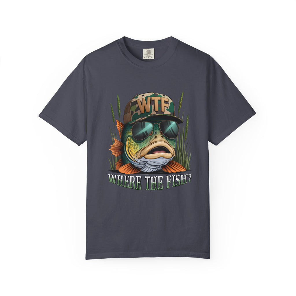 WTF Where The Fish? Funny Bass Fishing Tee