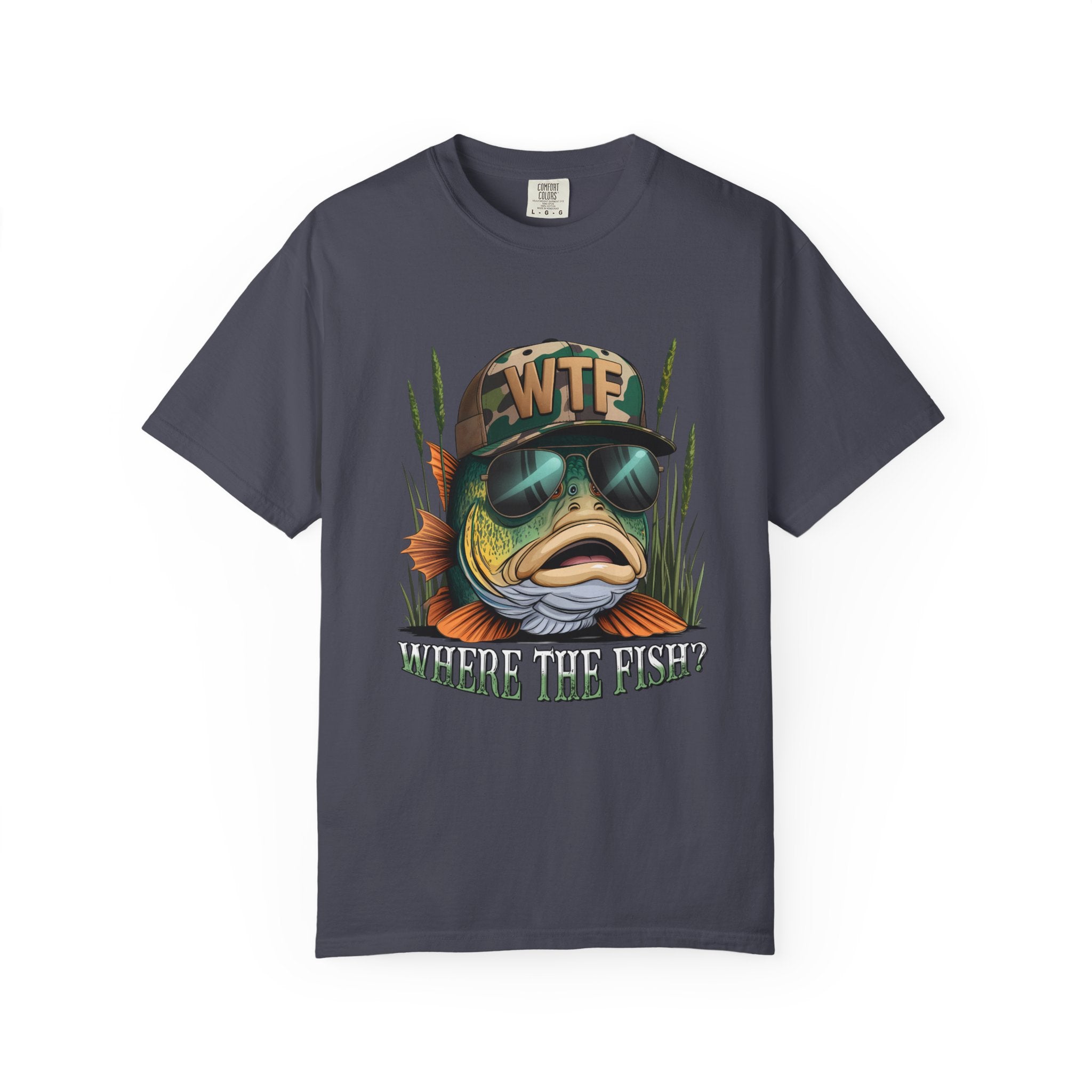 WTF Where The Fish? Funny Bass Fishing Tee