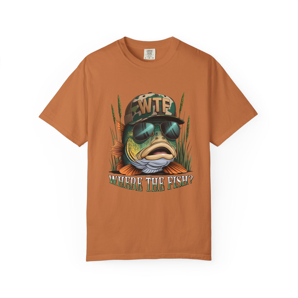 WTF Where The Fish? Funny Bass Fishing Tee