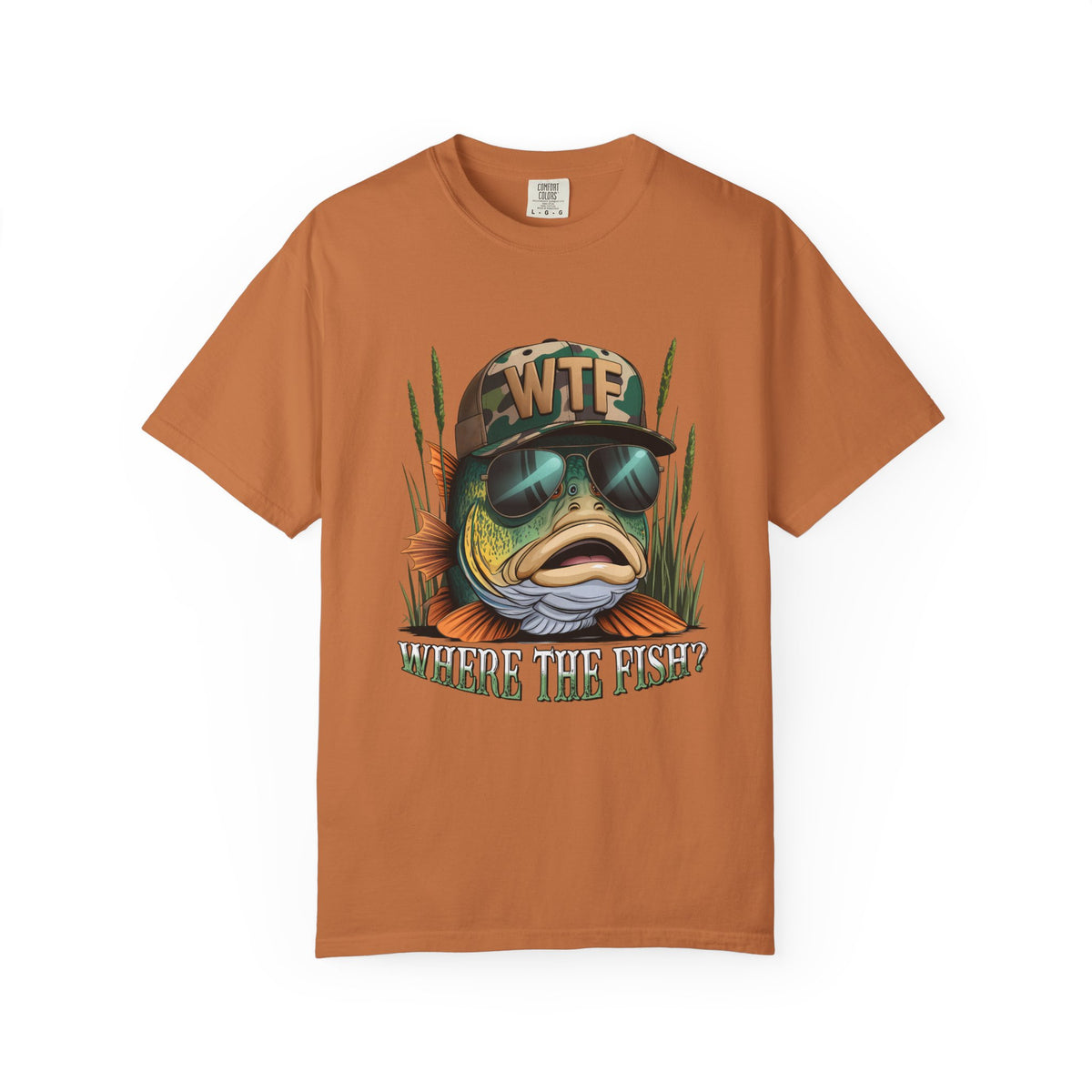 WTF Where The Fish? Funny Bass Fishing Tee