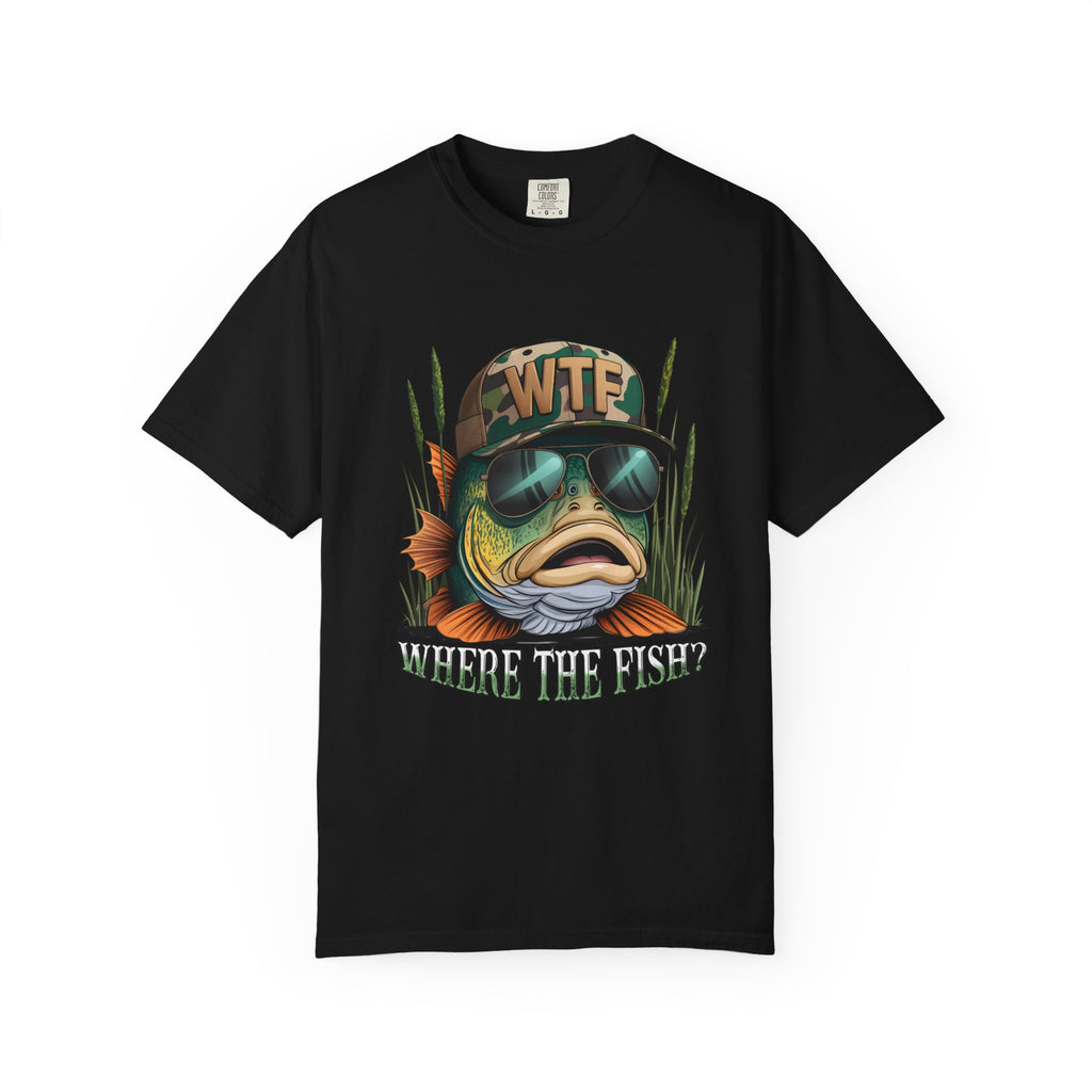 WTF Where The Fish? Funny Bass Fishing Tee