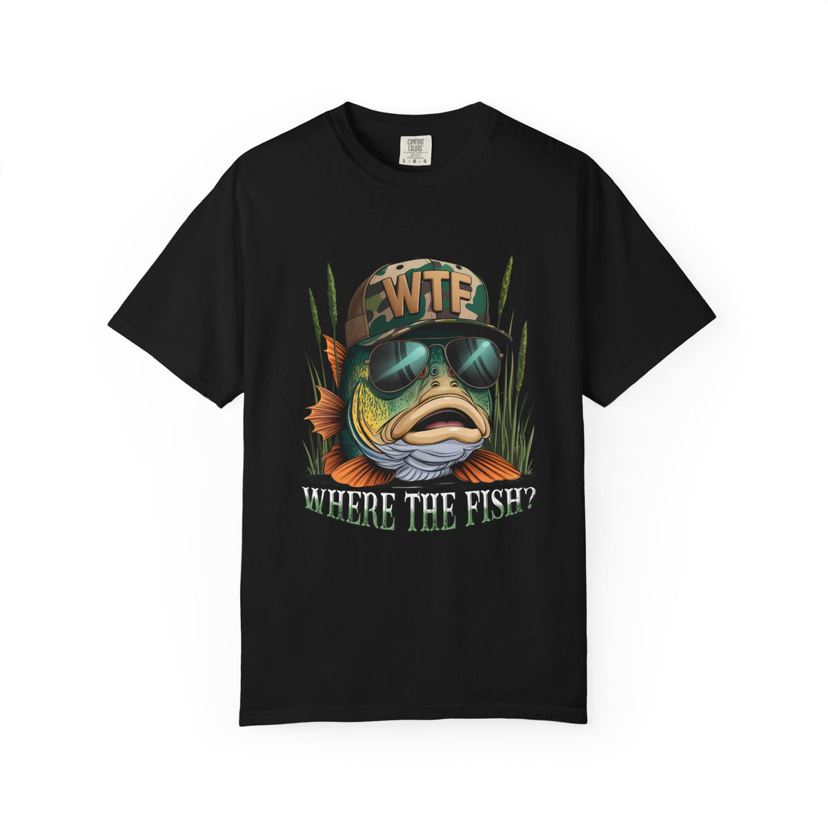 WTF Where The Fish? Funny Bass Fishing Tee