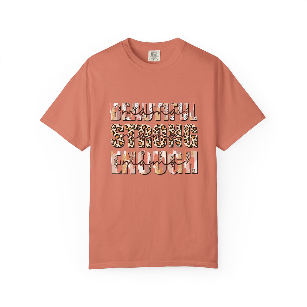 Beautiful Strong Enough T-Shirt — Leopard & Floral Empowerment Tee