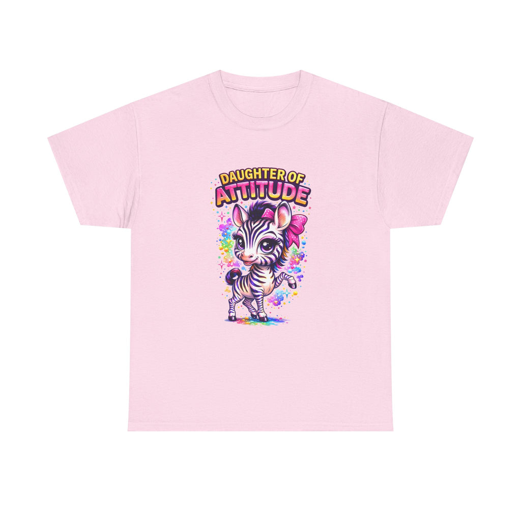 Kids T-Shirt — "Daughter of Attitude" Cute Zebra Graphic Tee for Girls