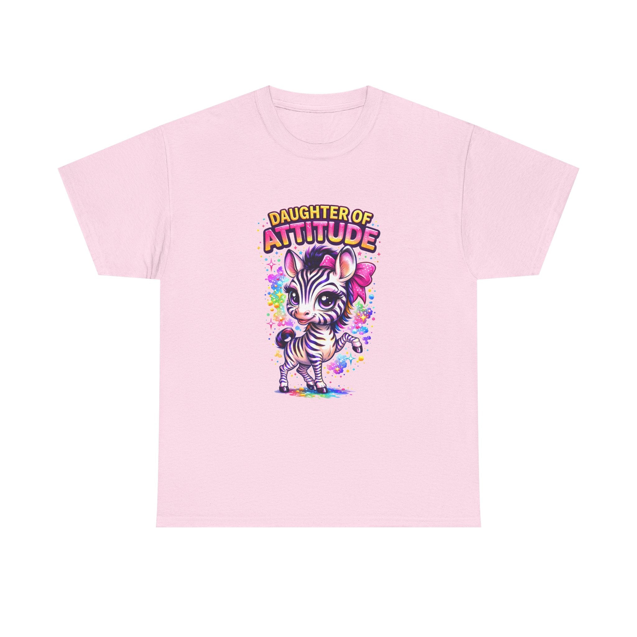 Kids T-Shirt — "Daughter of Attitude" Cute Zebra Graphic Tee for Girls