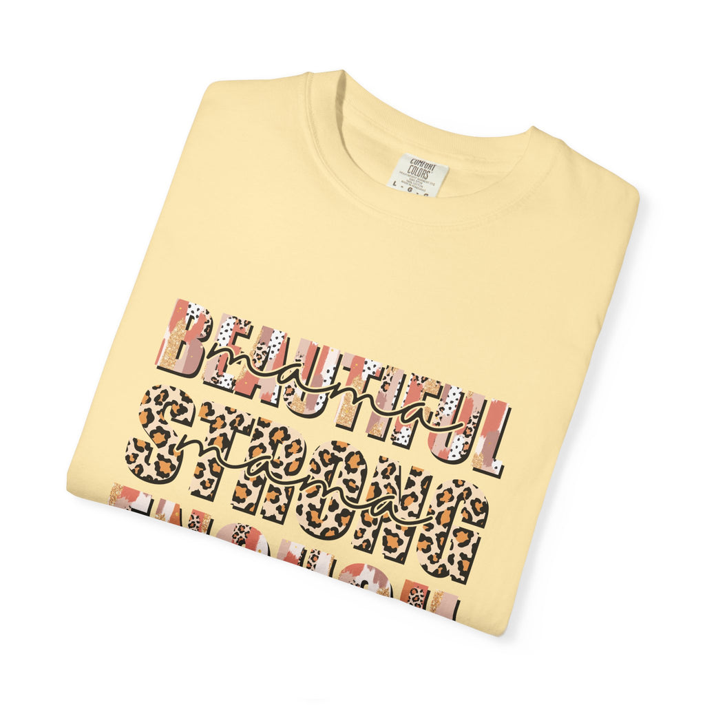 Beautiful Strong Enough T-Shirt — Leopard & Floral Empowerment Tee