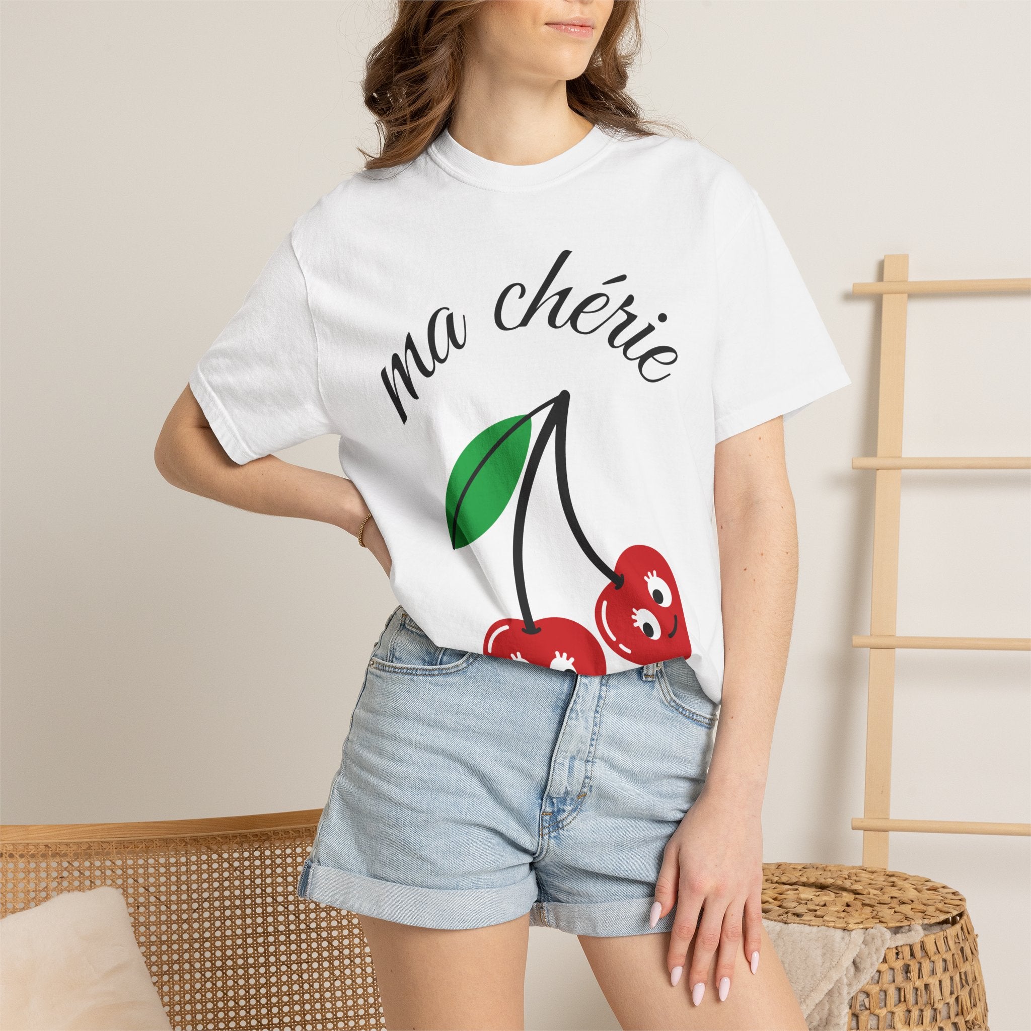 Ma Chérie Cherry Tee — Cute French Cherry Graphic T‑Shirt