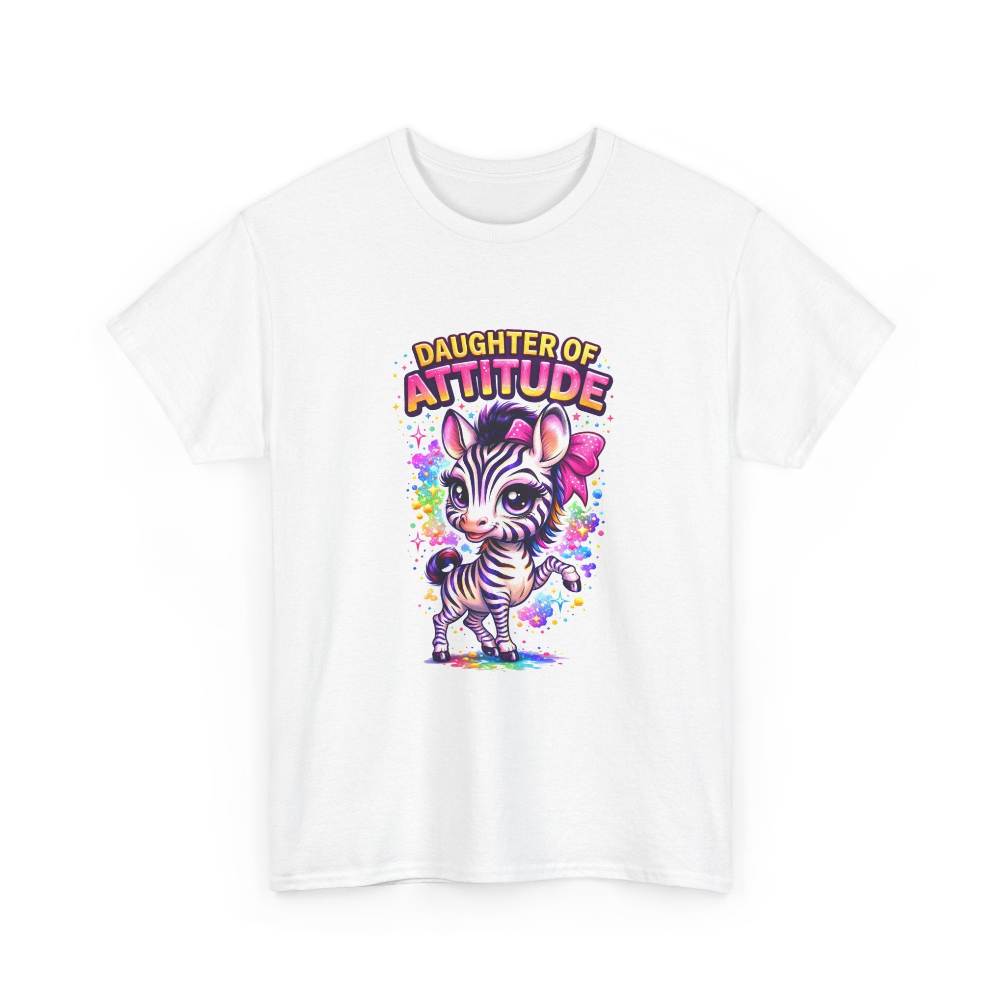 Kids T-Shirt — "Daughter of Attitude" Cute Zebra Graphic Tee for Girls