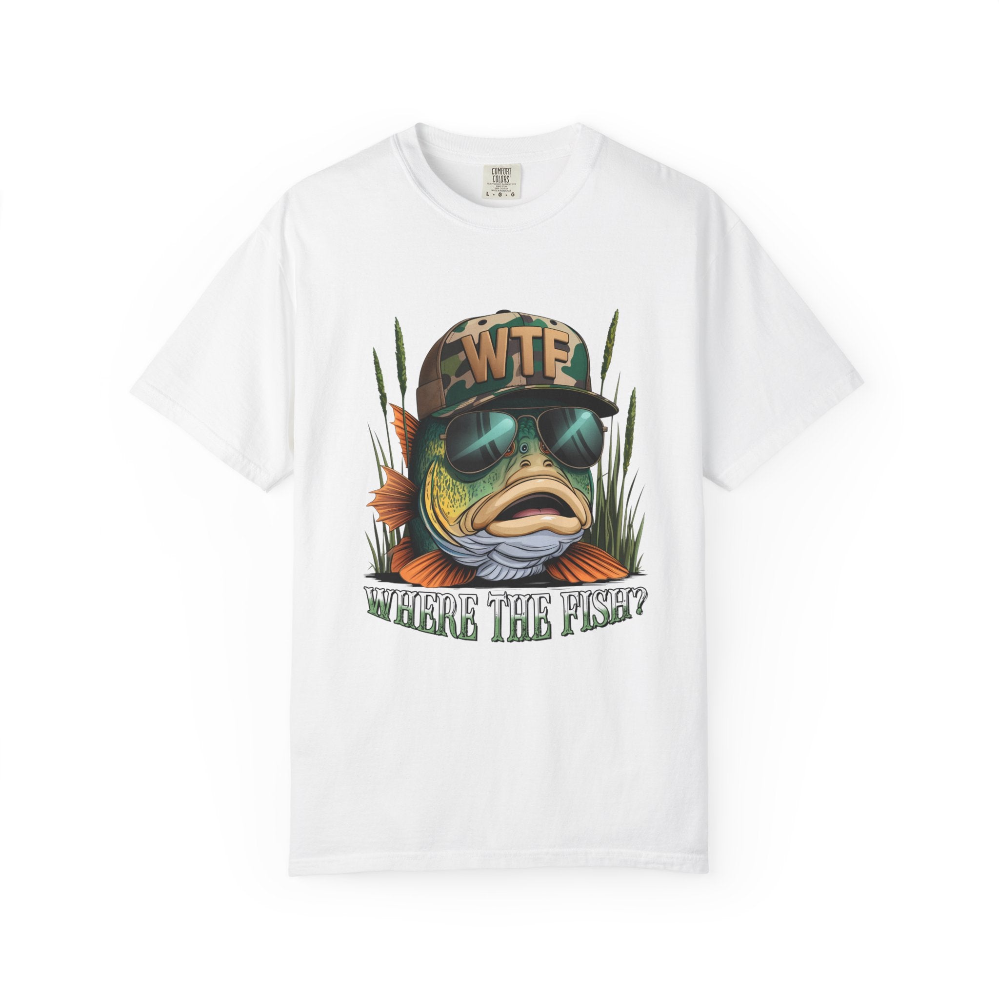 WTF Where The Fish? Funny Bass Fishing Tee