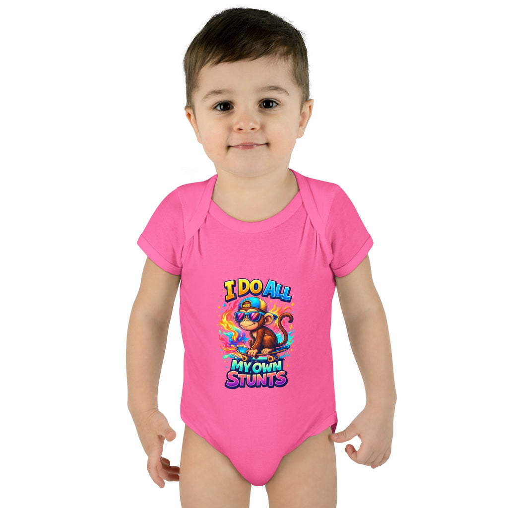Baby Bodysuit — I Do All My Own Stunts Cute Monkey Infant Onesie
