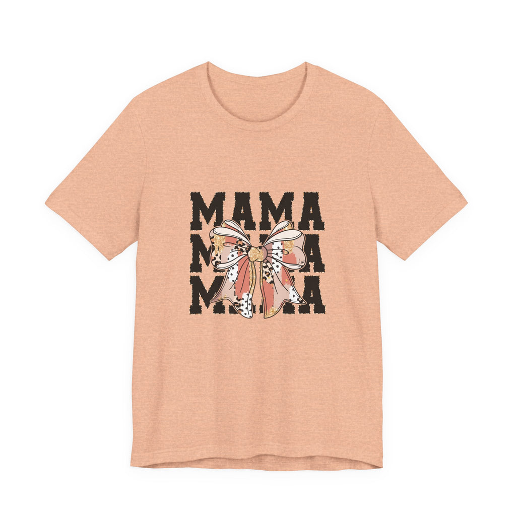 Mama Leopard Bow Tee — Cute Floral Mom Shirt for Mother's Day