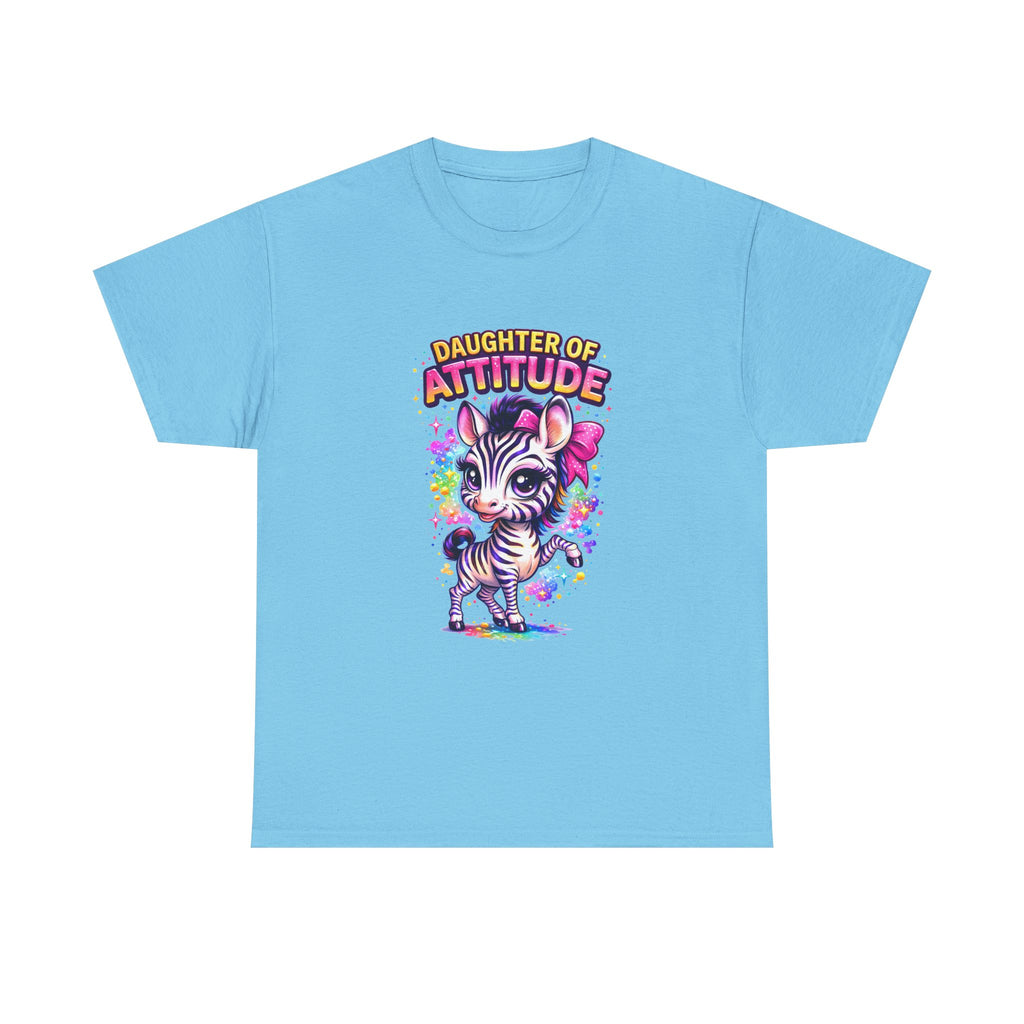Kids T-Shirt — "Daughter of Attitude" Cute Zebra Graphic Tee for Girls