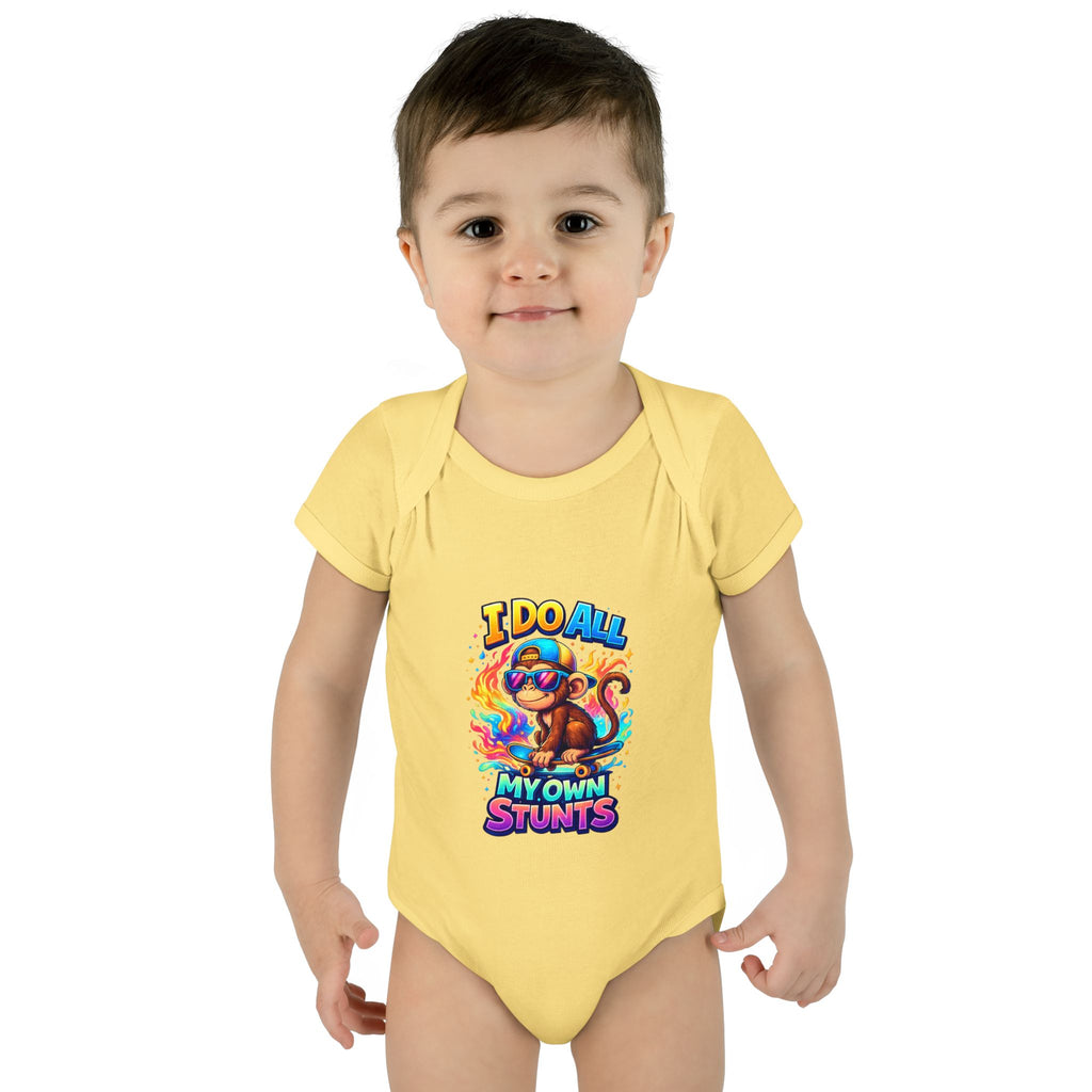 Baby Bodysuit — I Do All My Own Stunts Cute Monkey Infant Onesie