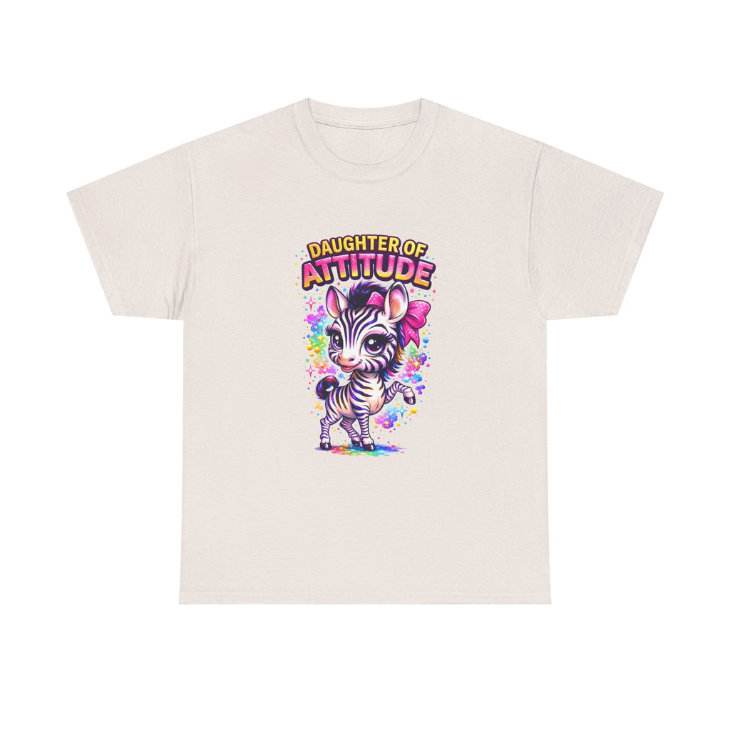 Kids T-Shirt — "Daughter of Attitude" Cute Zebra Graphic Tee for Girls