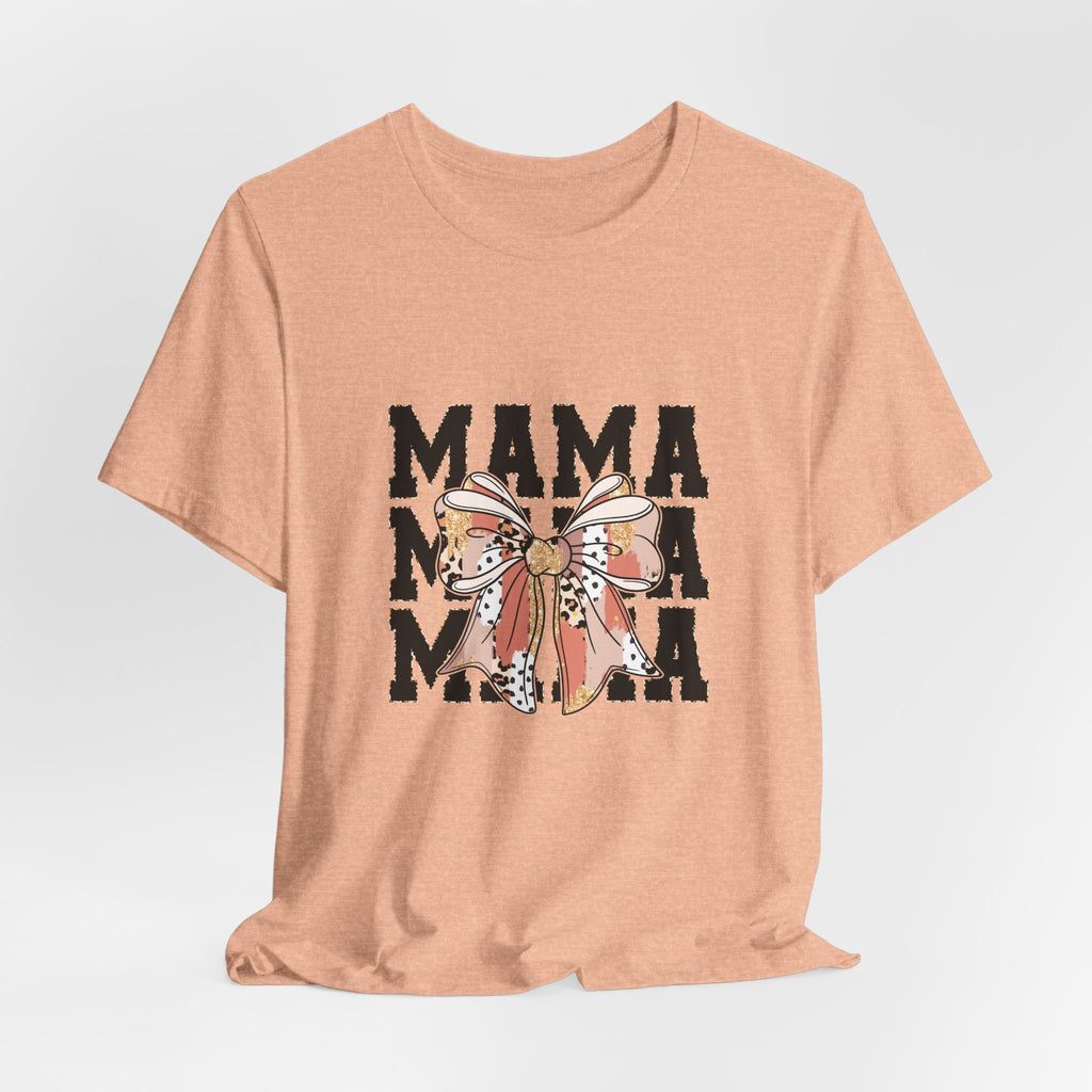 Mama Leopard Bow Tee — Cute Floral Mom Shirt for Mother's Day