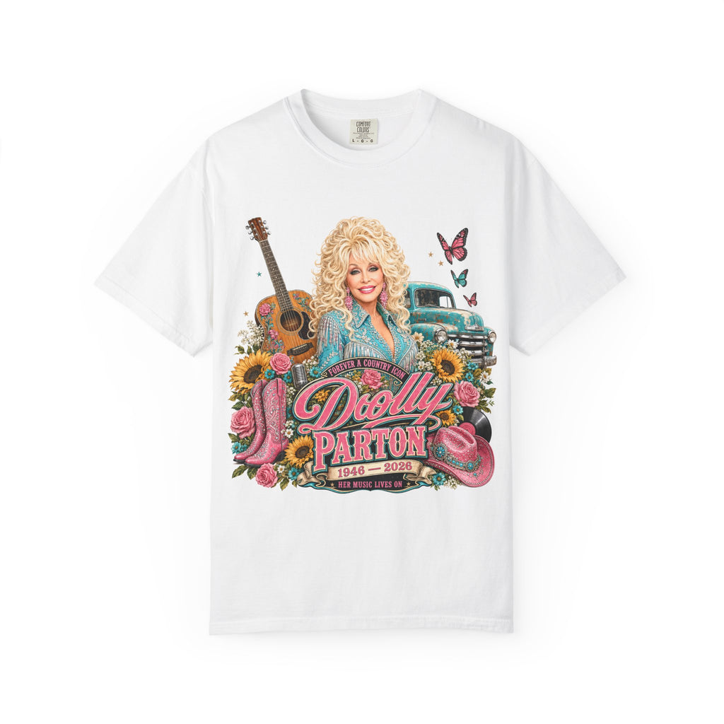 Dolly Parton Tribute Tee — Worn-In Floral Country Graphic