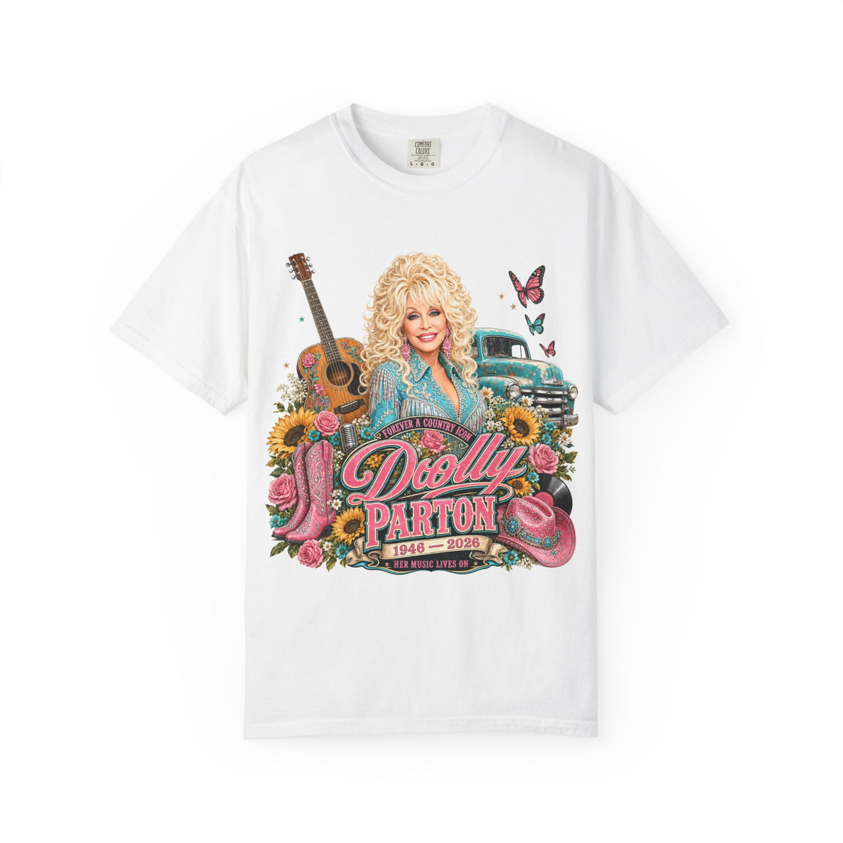 Dolly Parton Tribute Tee — Worn-In Floral Country Graphic