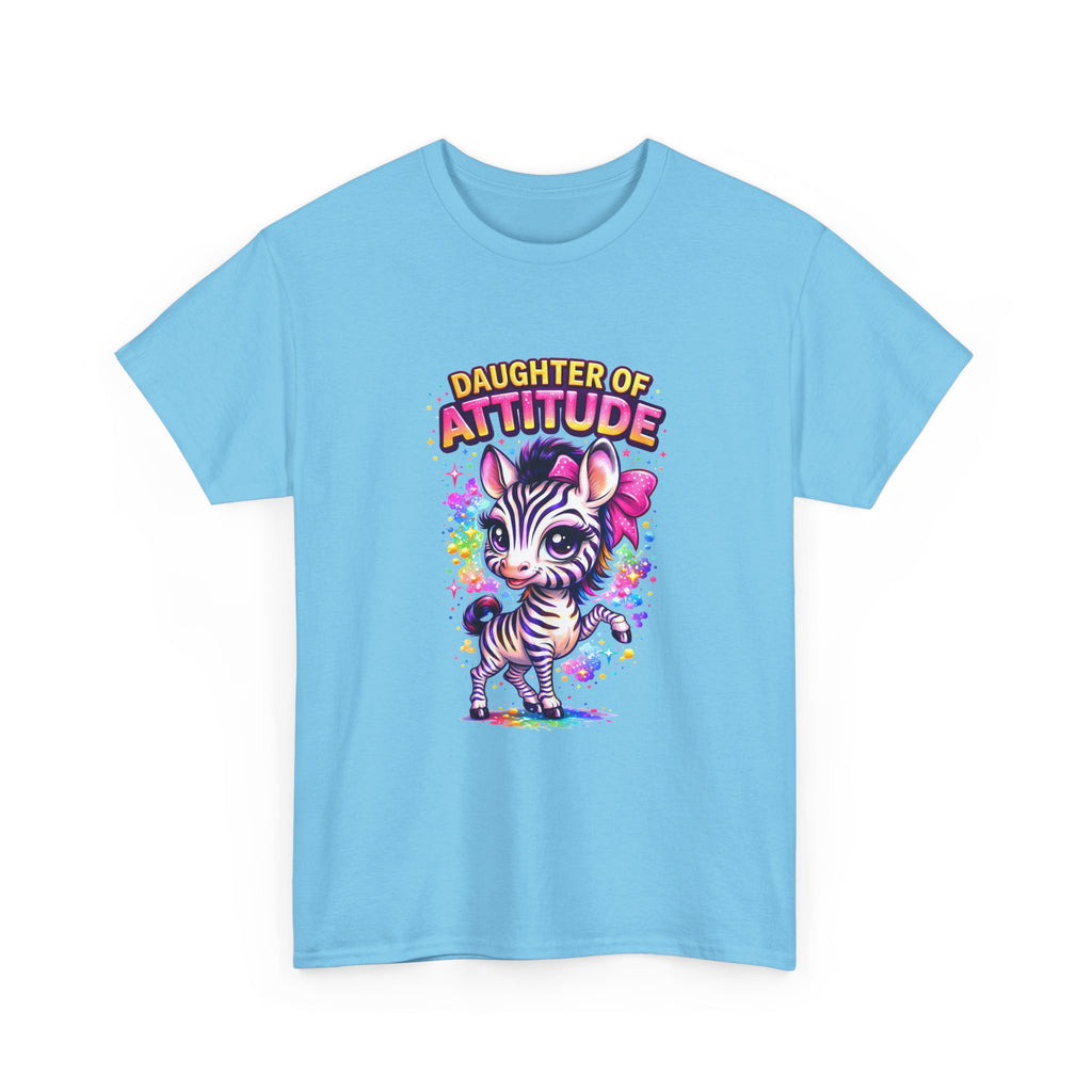 Kids T-Shirt — "Daughter of Attitude" Cute Zebra Graphic Tee for Girls