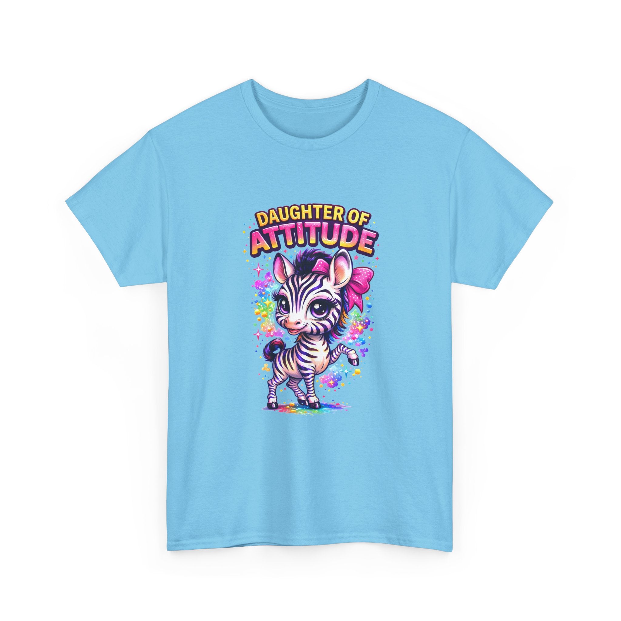 Kids T-Shirt — "Daughter of Attitude" Cute Zebra Graphic Tee for Girls
