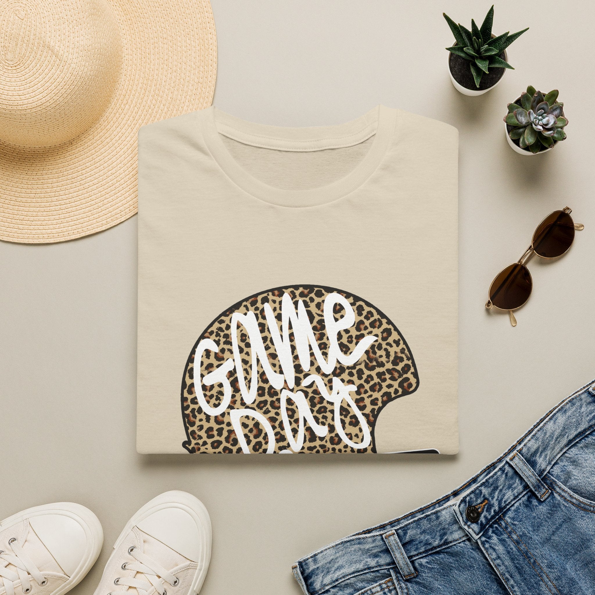Game Day Leopard Football Helmet T-Shirt