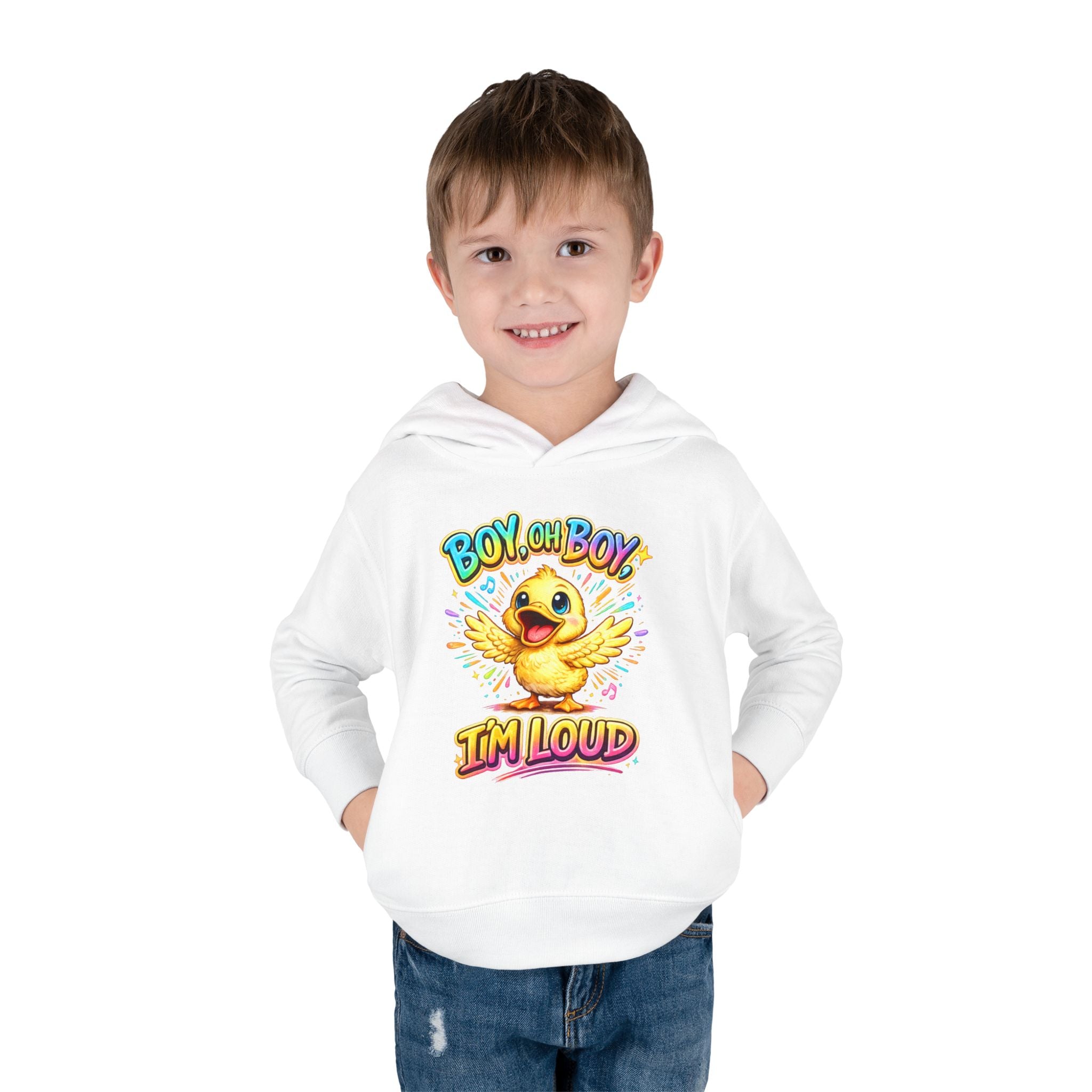 Toddler Hoodie – "Boy Oh Boy I'm Loud" Cute Duck Pullover