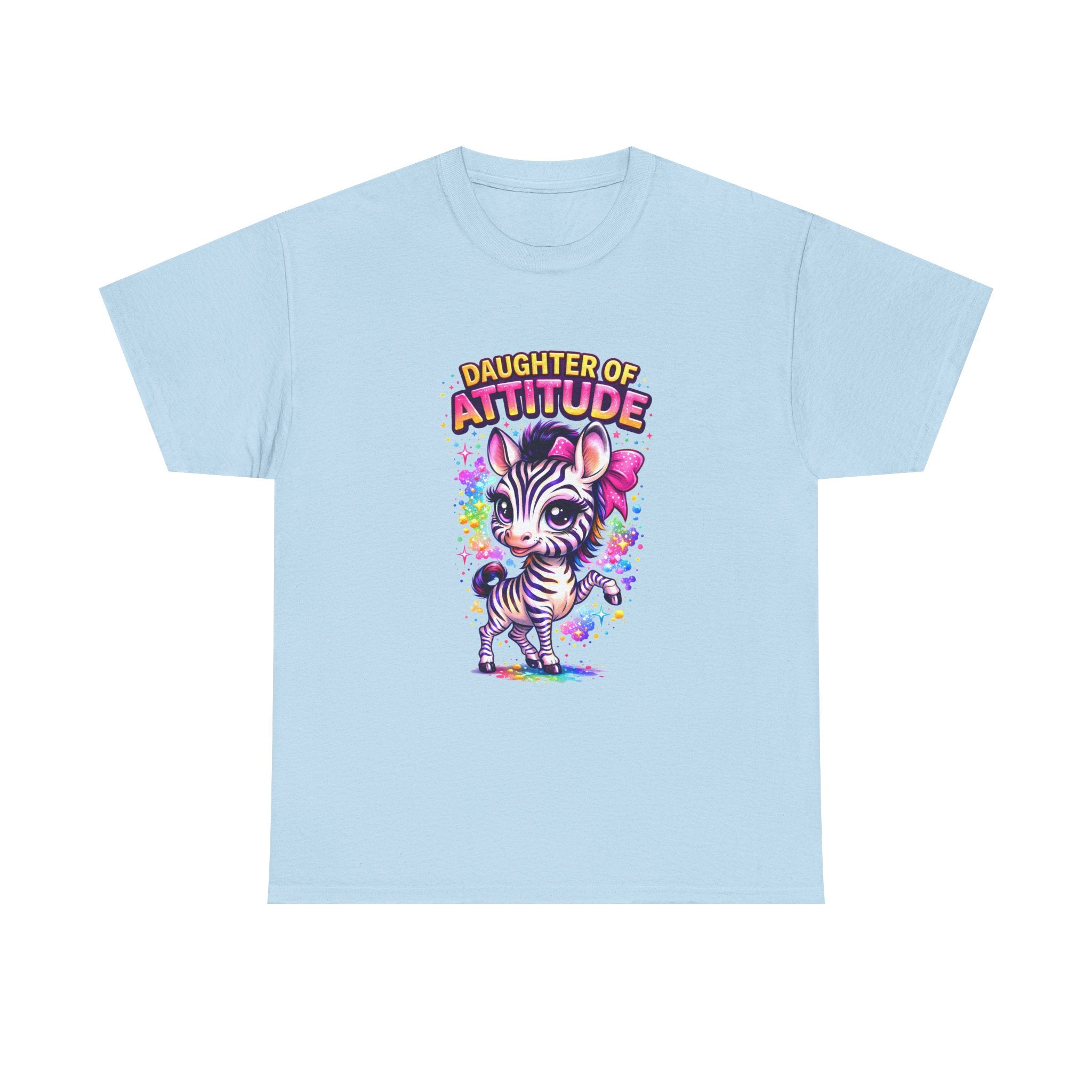 Kids T-Shirt — "Daughter of Attitude" Cute Zebra Graphic Tee for Girls