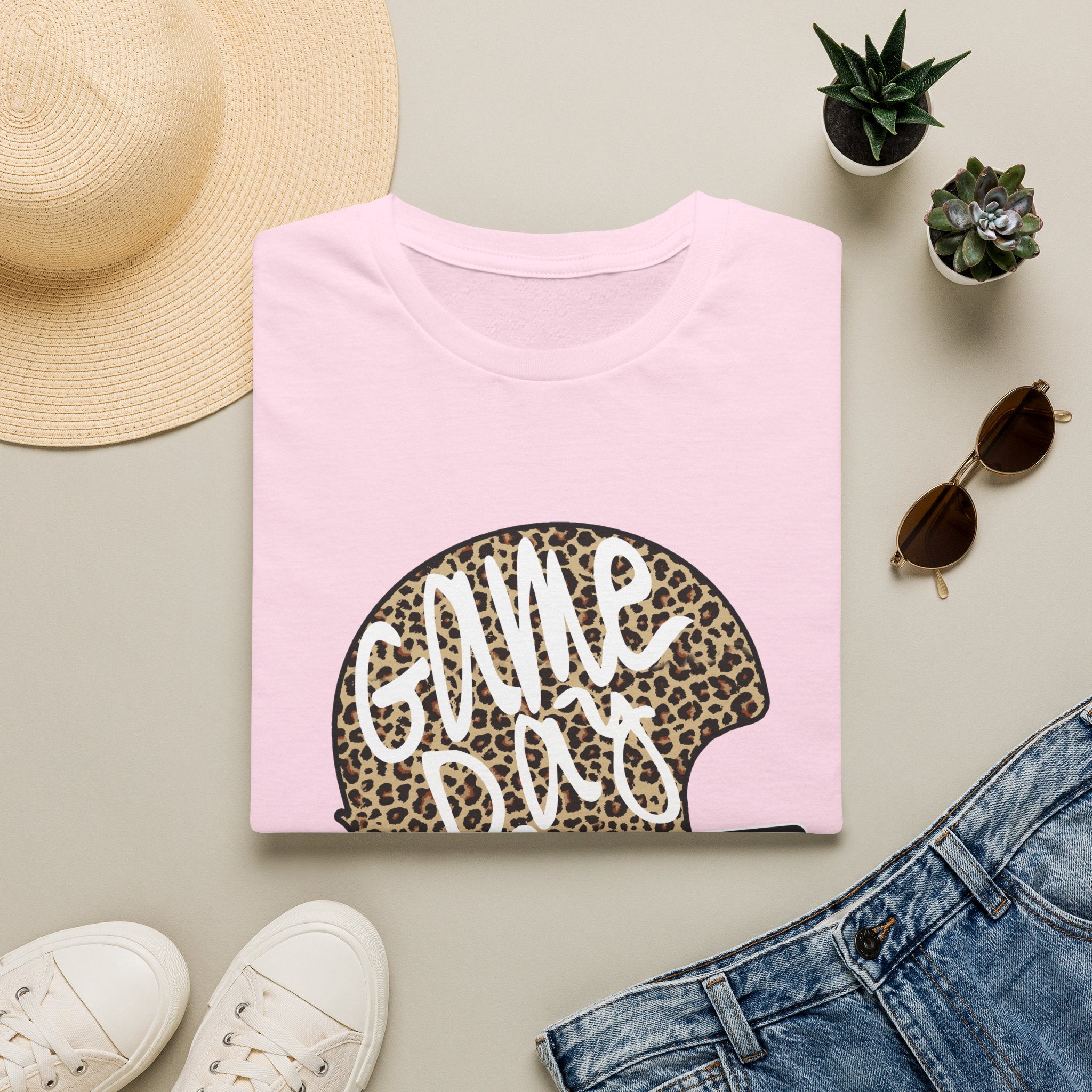 Game Day Leopard Football Helmet T-Shirt