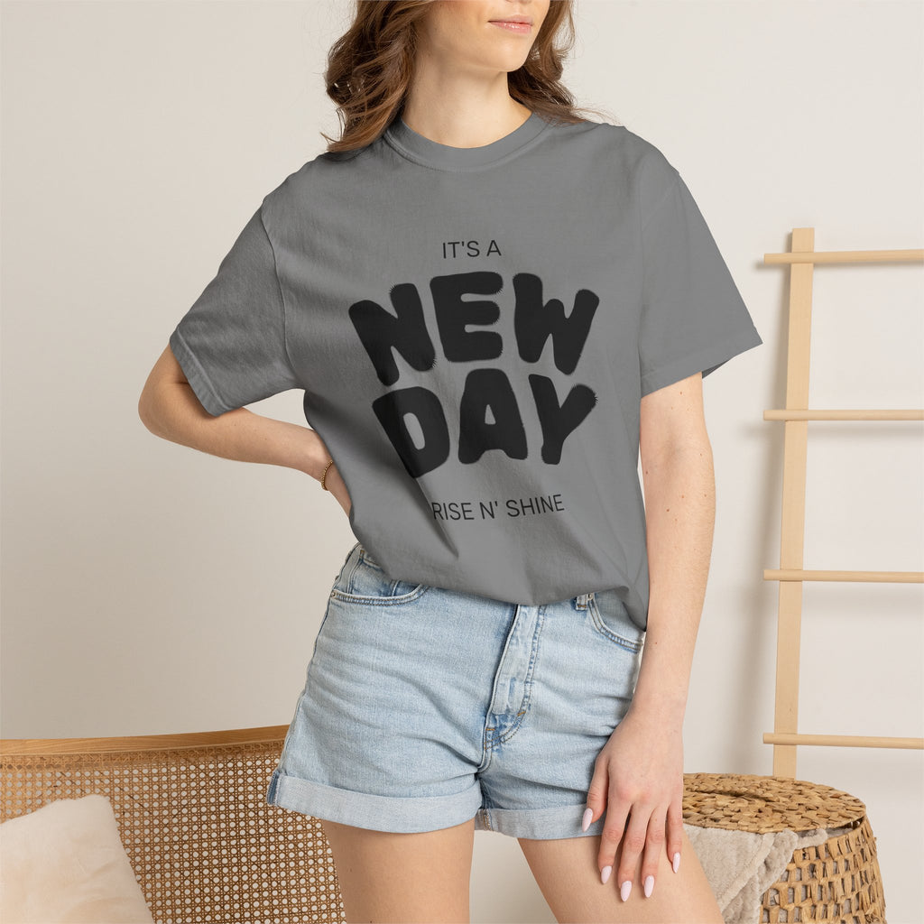 "New Day, New Shine" Oversized Graphic Tee