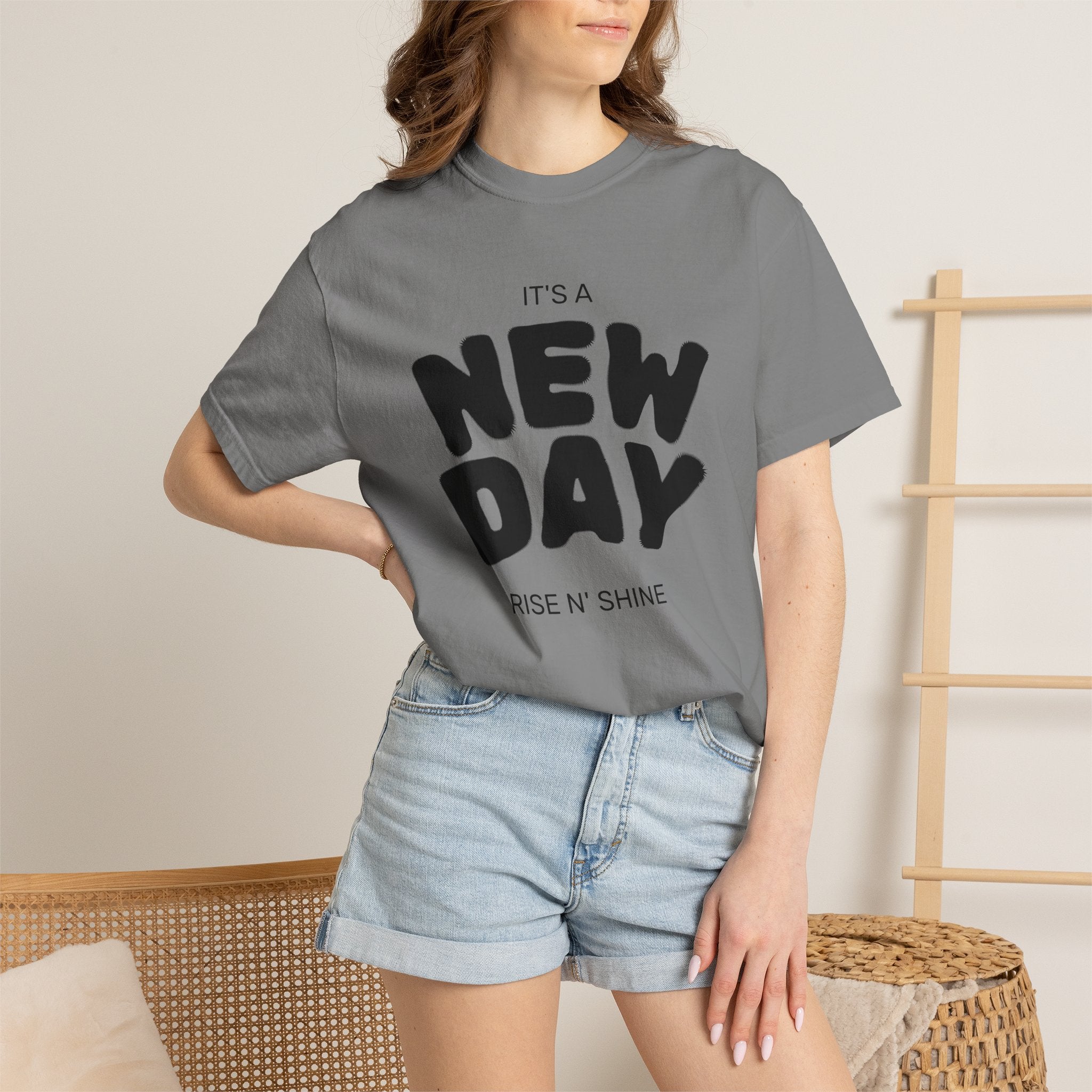 "New Day, New Shine" Oversized Graphic Tee