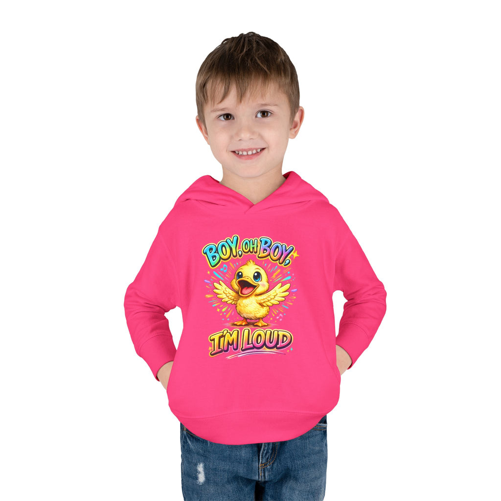 Toddler Hoodie – "Boy Oh Boy I'm Loud" Cute Duck Pullover