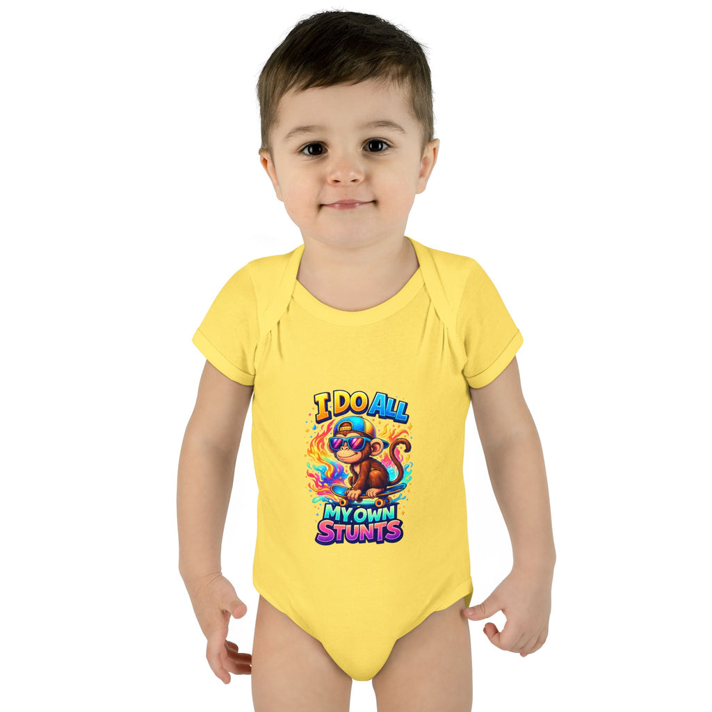 Baby Bodysuit — I Do All My Own Stunts Cute Monkey Infant Onesie